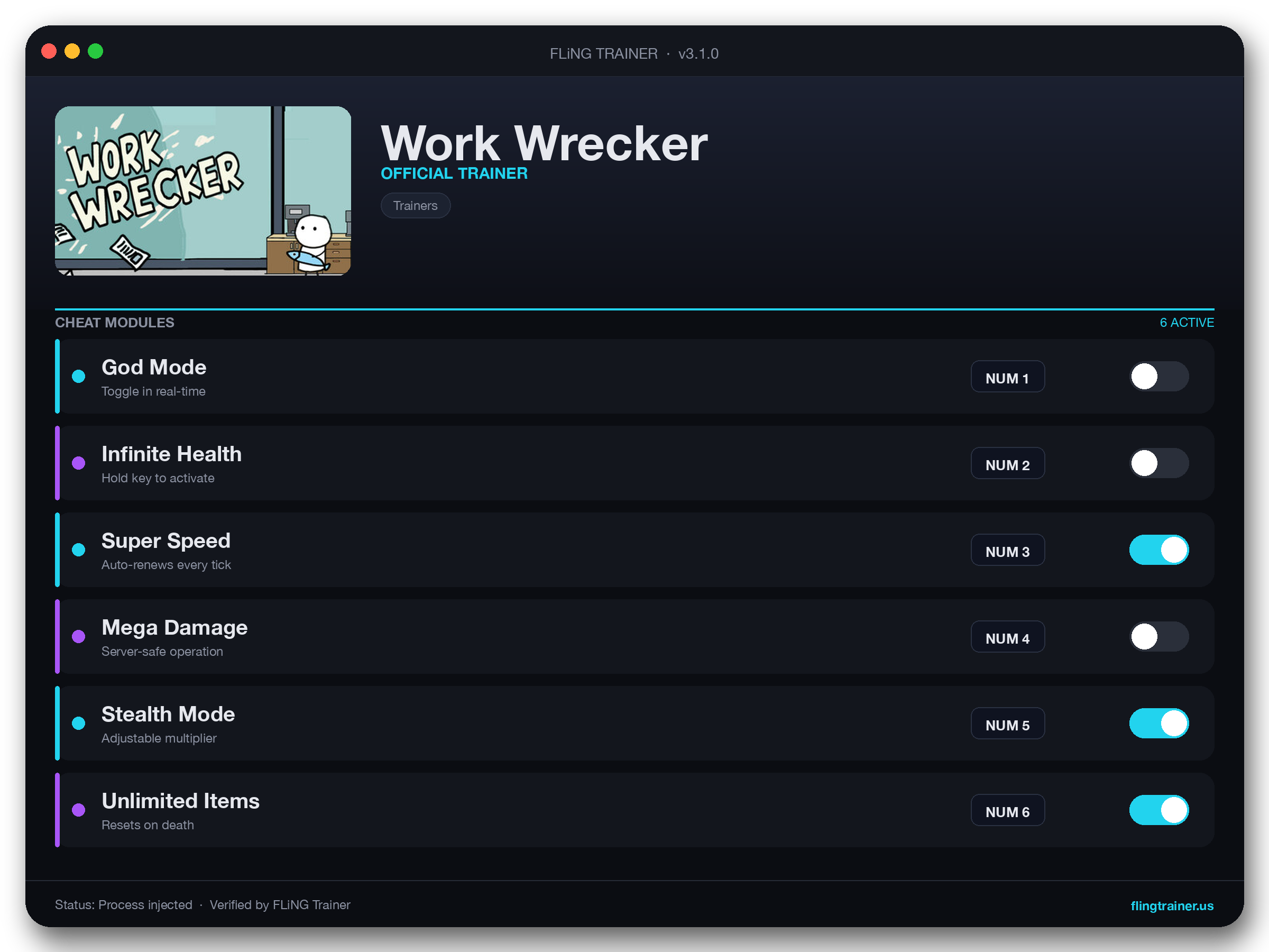 Work Wrecker Trainer interface
