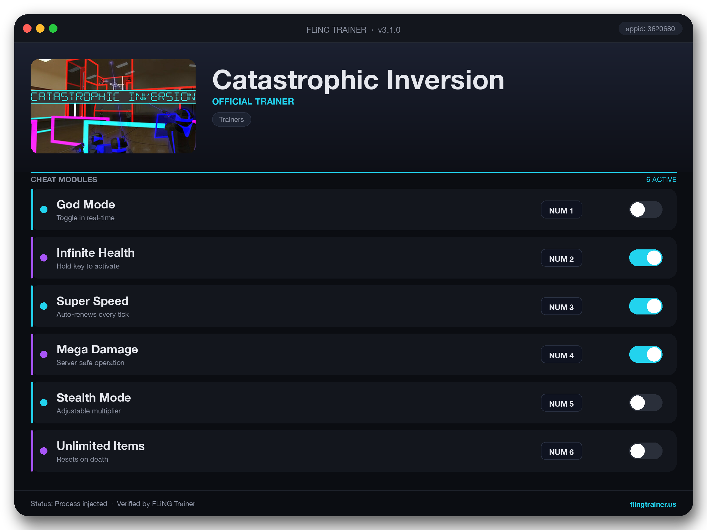 Catastrophic Inversion Trainer interface