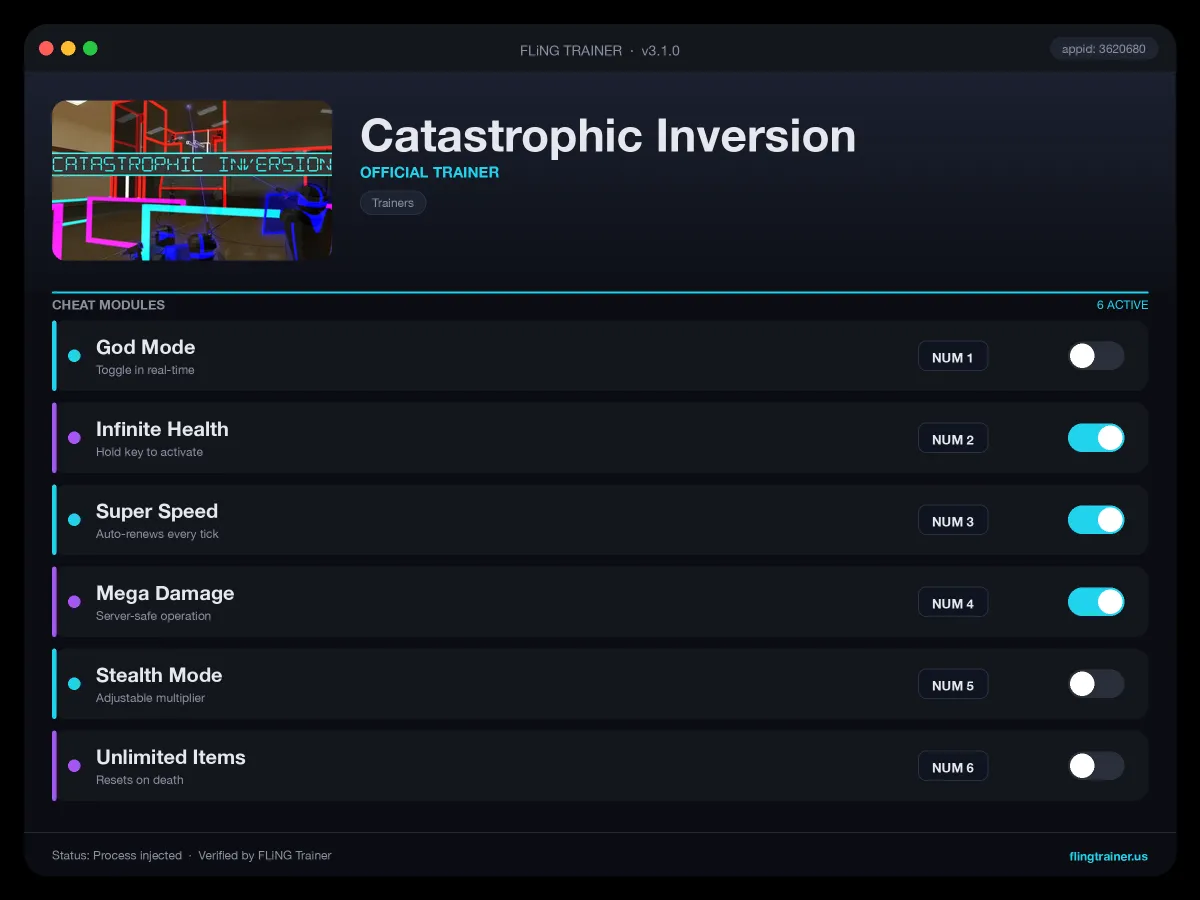 Catastrophic Inversion Trainer interface
