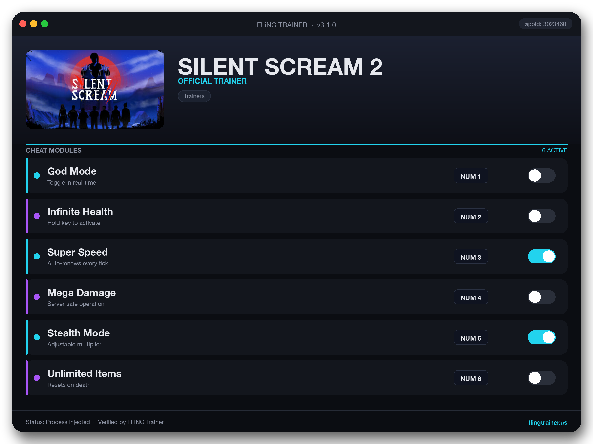 SILENT SCREAM 2 Trainer interface
