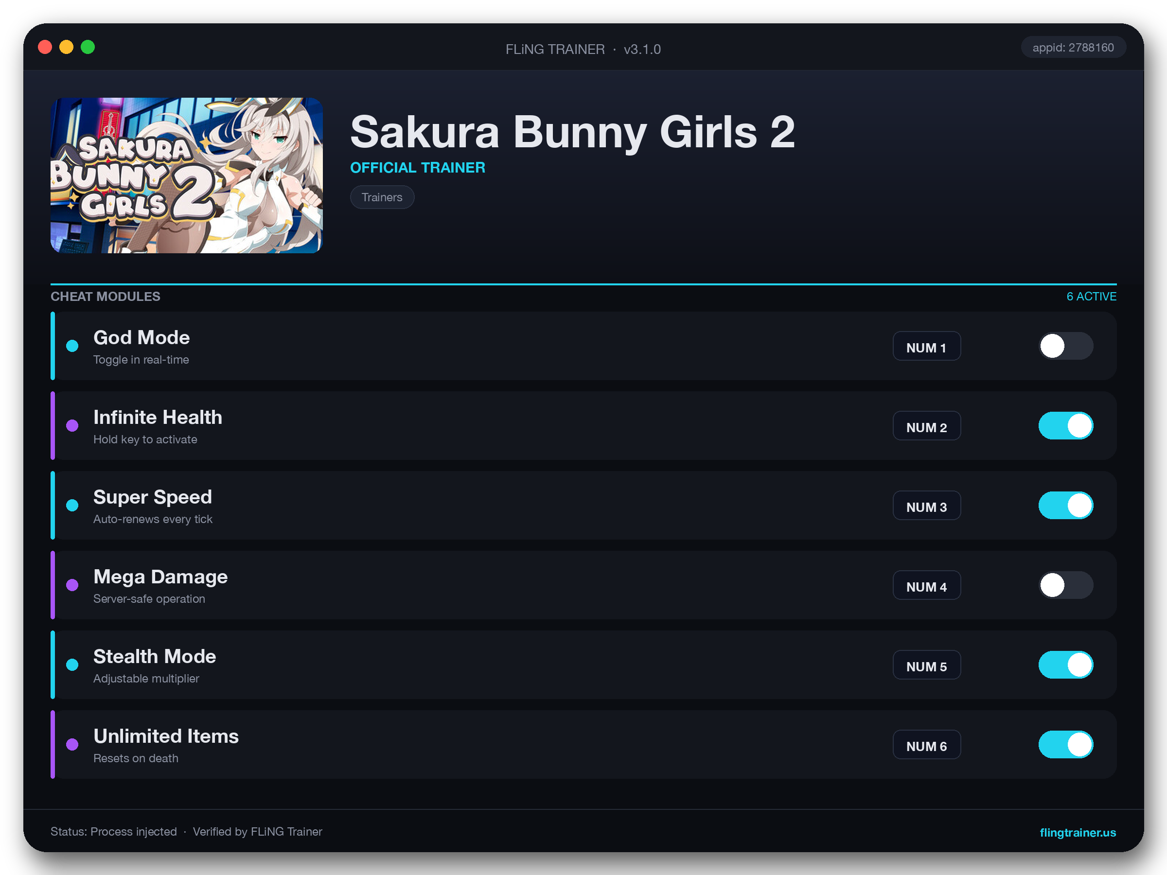 Sakura Bunny Girls 2 Trainer interface