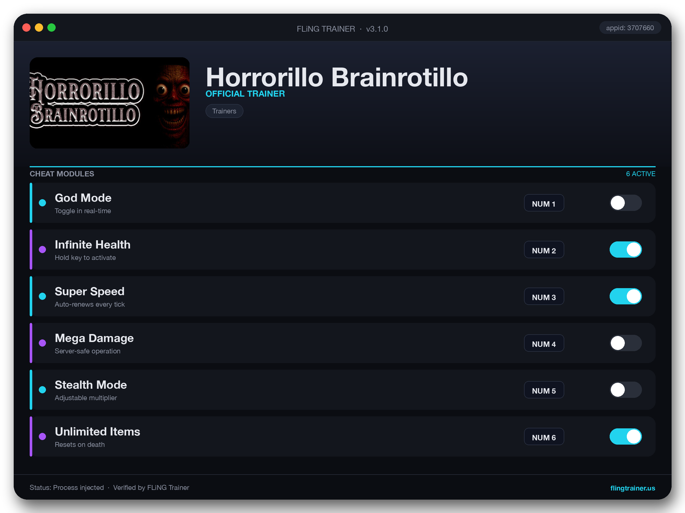 Horrorillo Brainrotillo Trainer interface