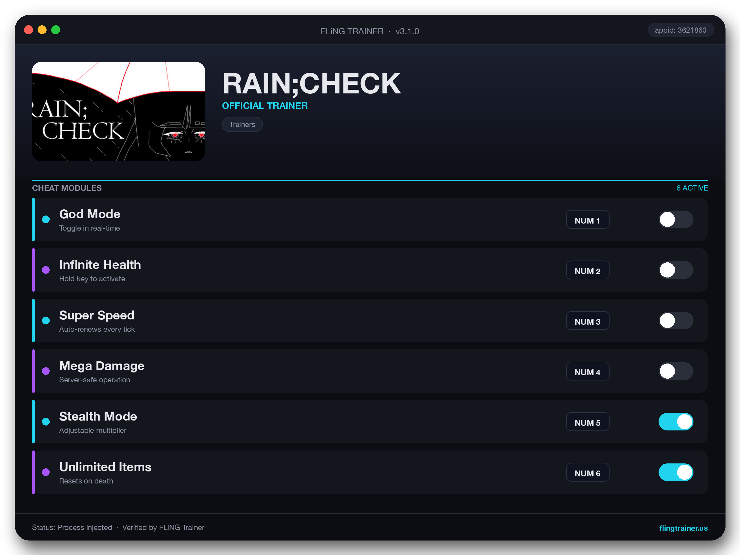 RAIN;CHECK Trainer interface