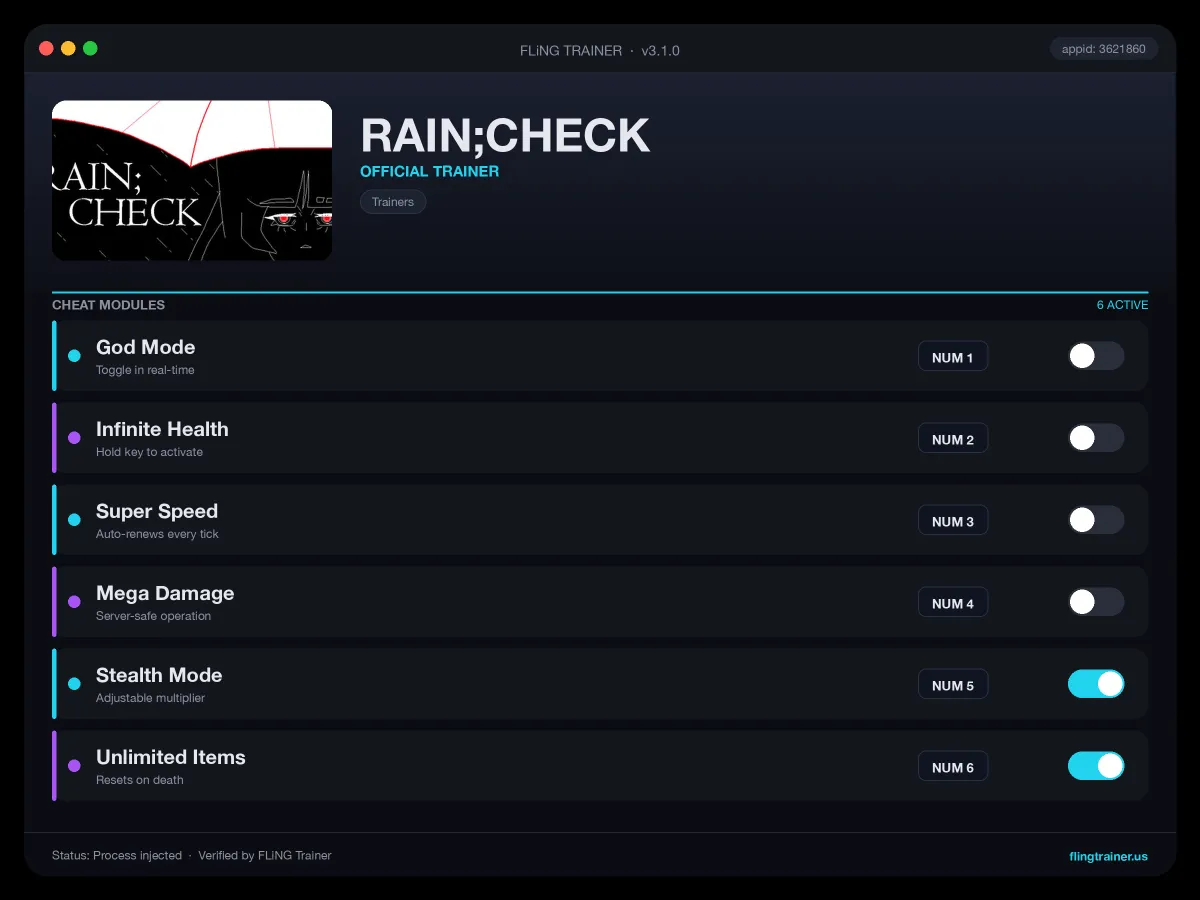 RAIN;CHECK Trainer interface