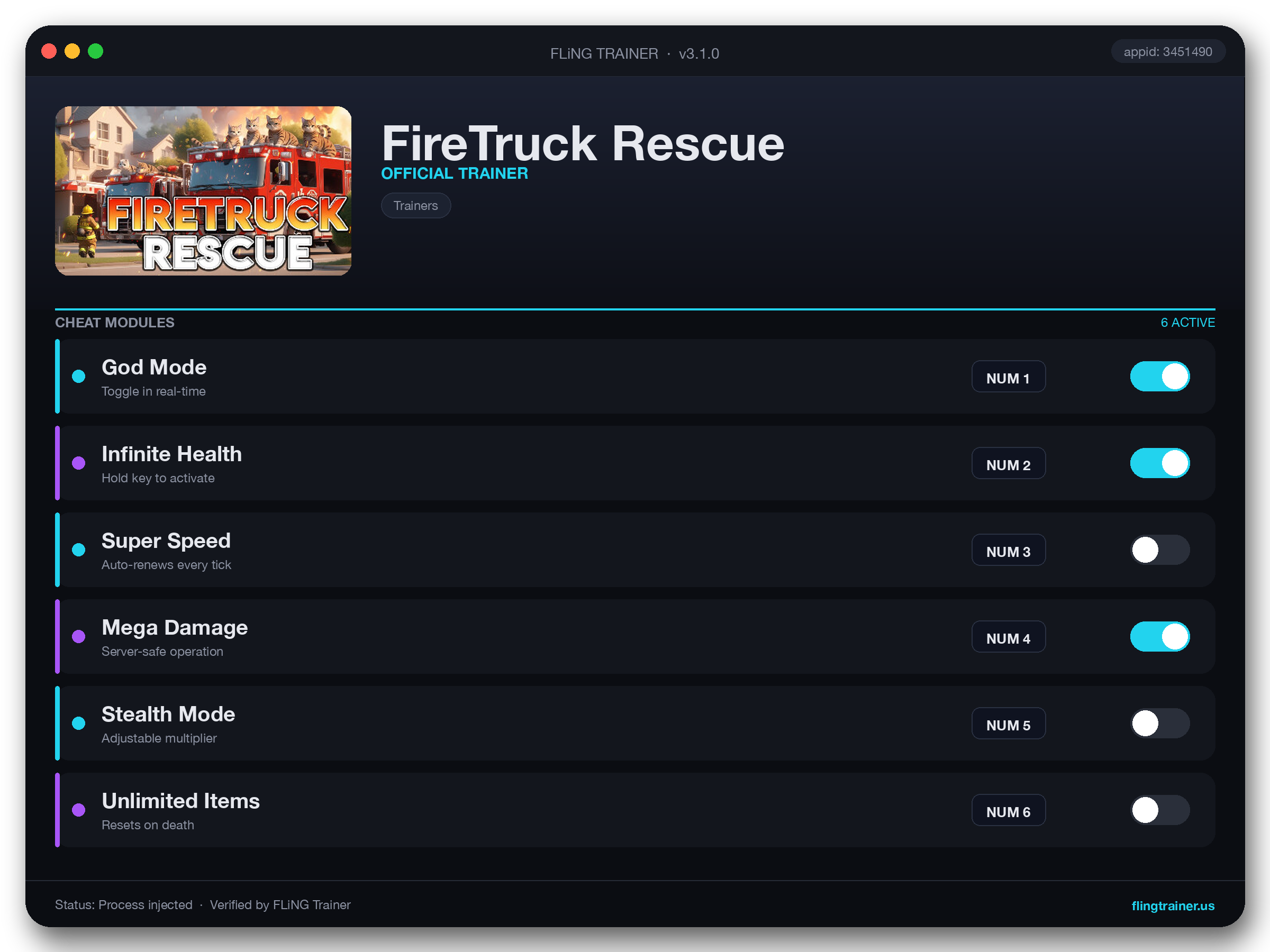 FireTruck Rescue Trainer interface