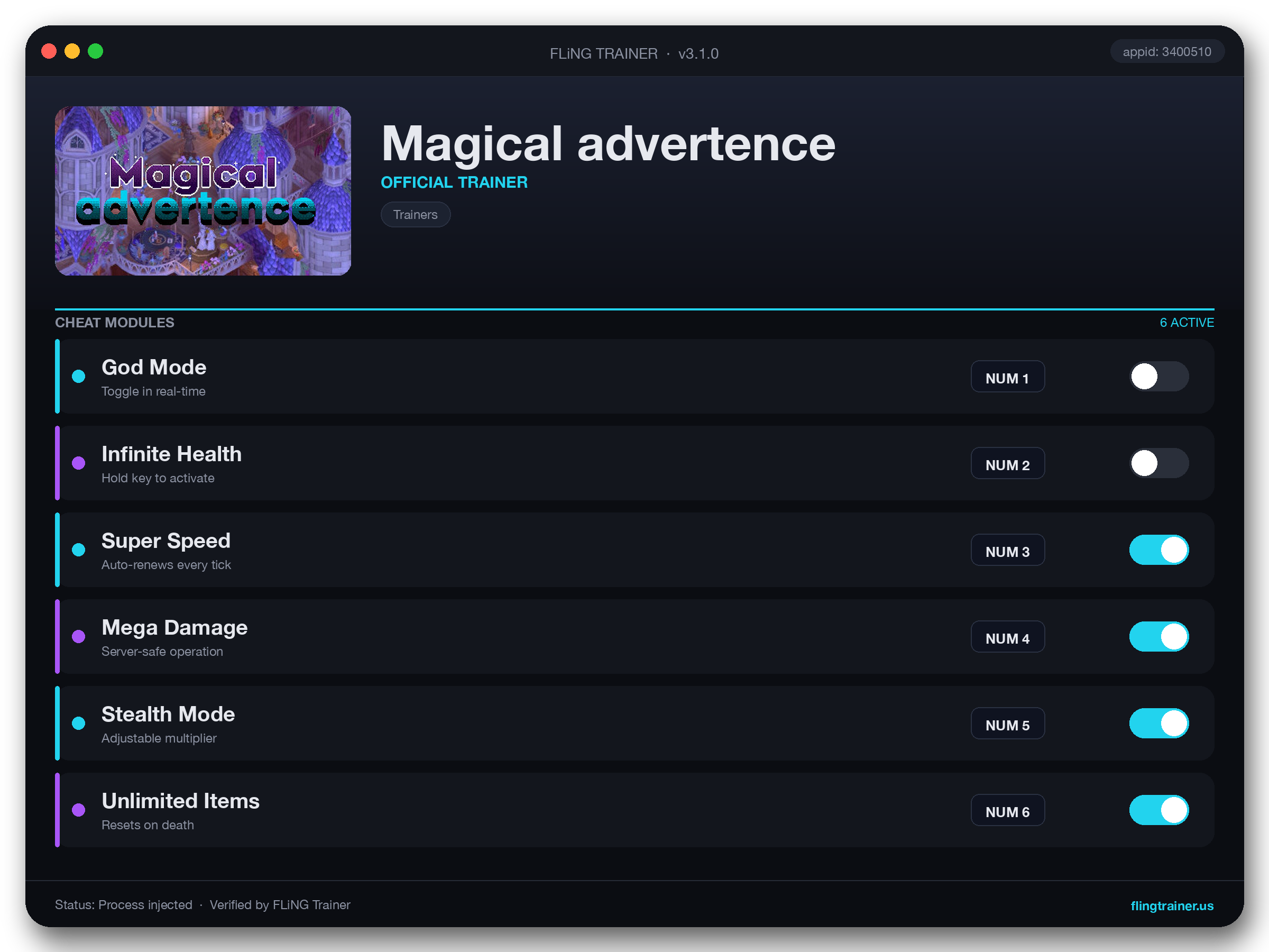 Magical advertence Trainer interface
