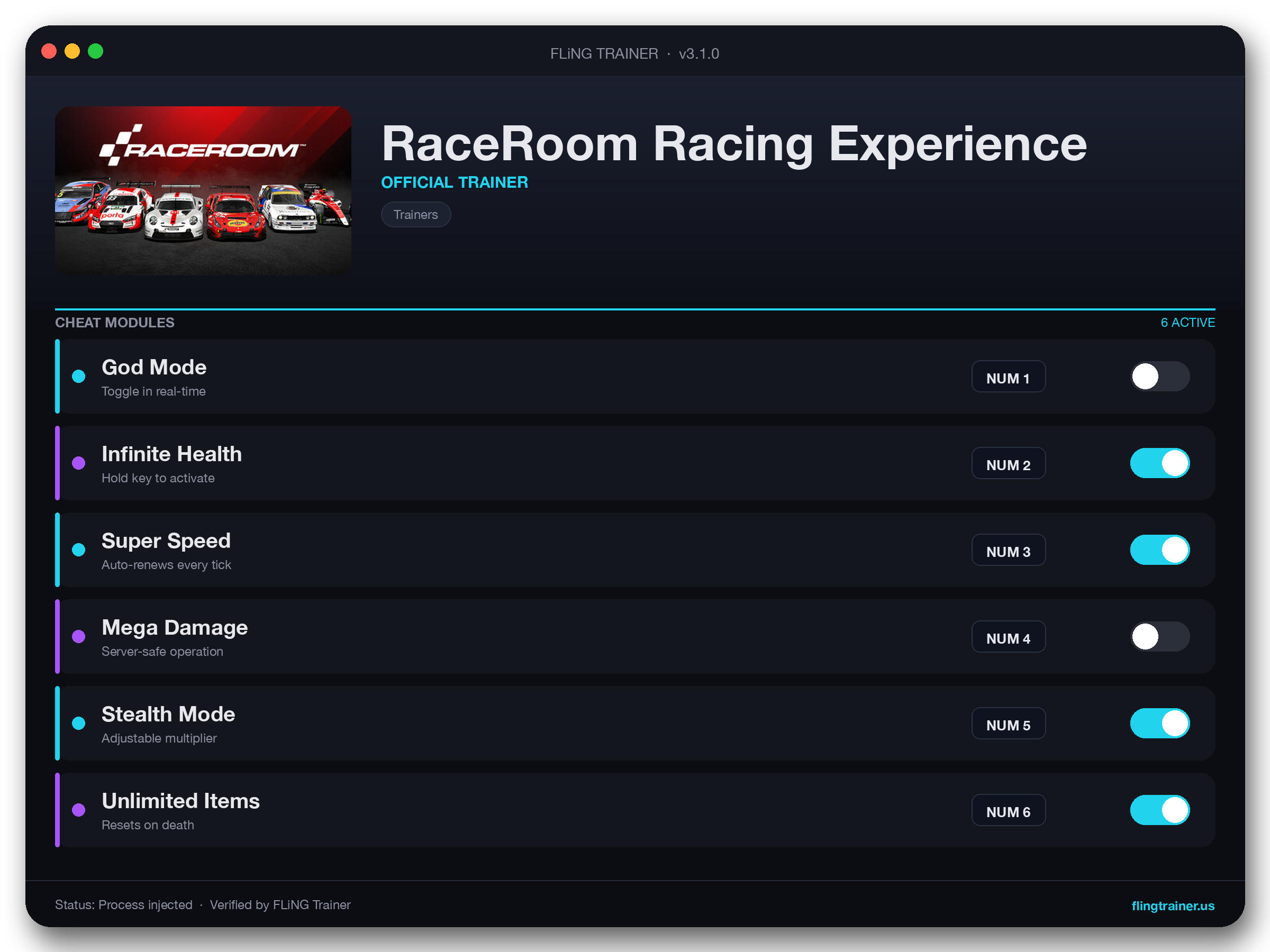 RaceRoom Racing Experience Trainer interface