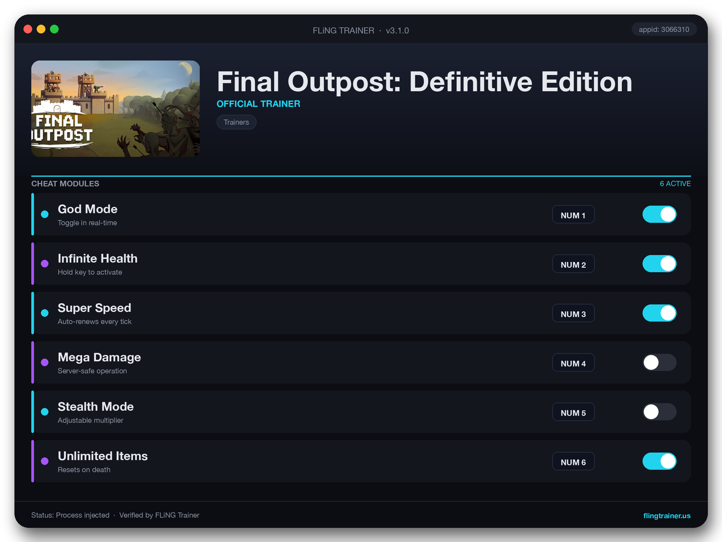 Final Outpost: Definitive Edition Trainer interface