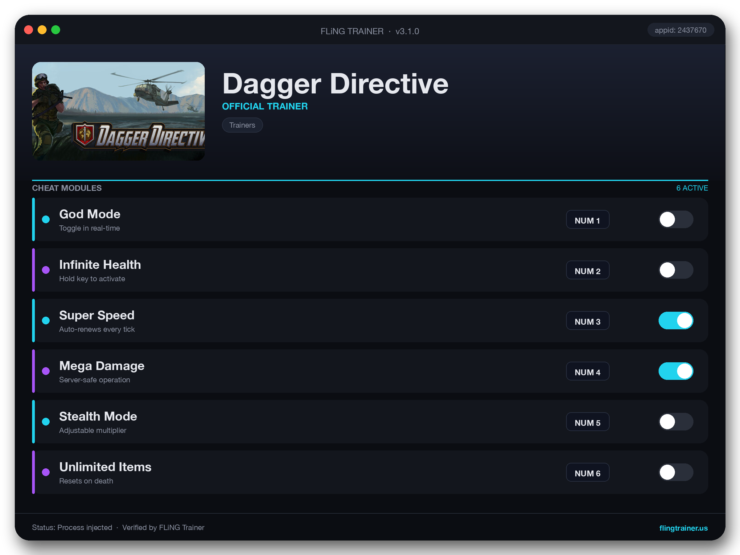 Dagger Directive Trainer interface