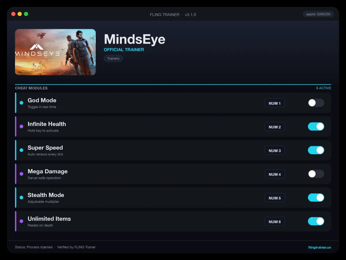 MindsEye Trainer interface