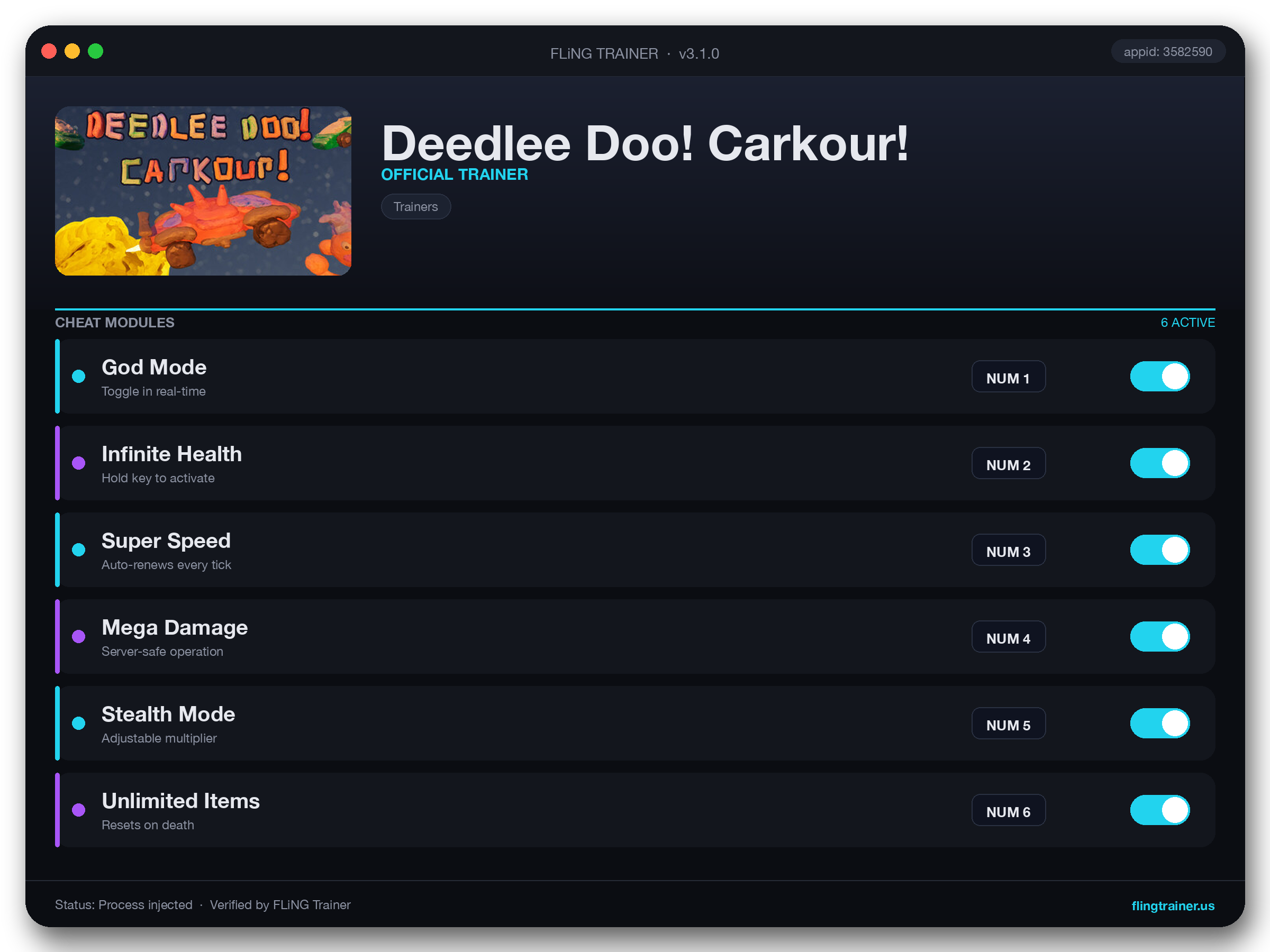 Deedlee Doo! Carkour! Trainer interface