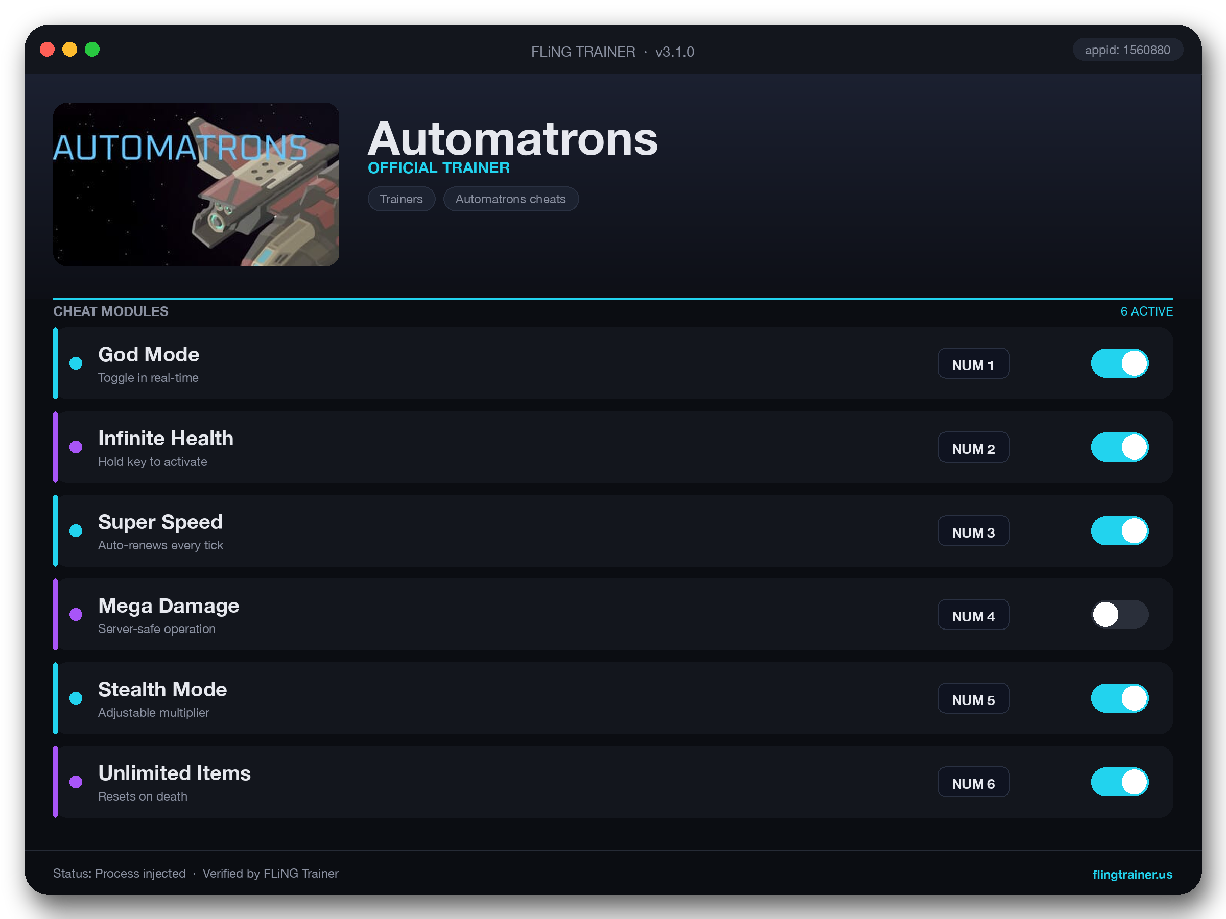 Automatrons Trainer interface