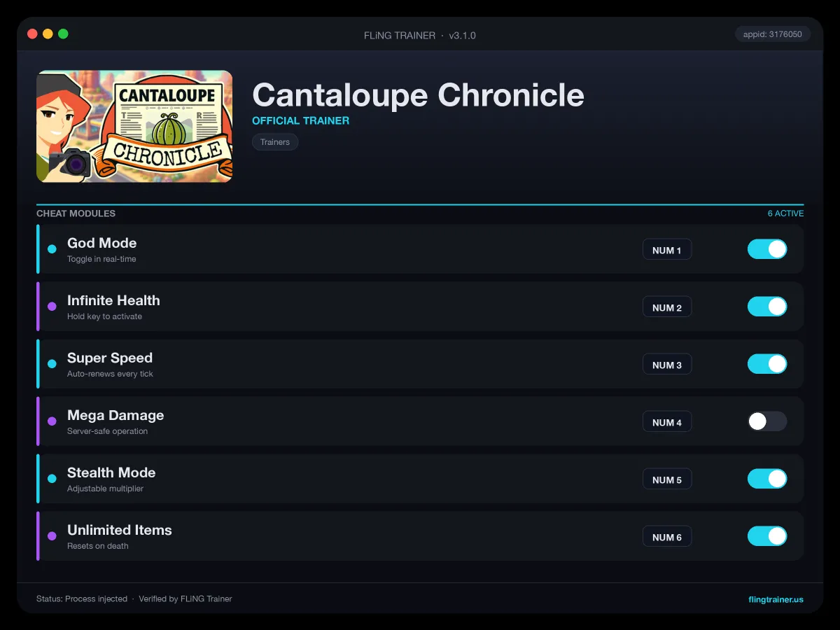 Cantaloupe Chronicle Trainer interface
