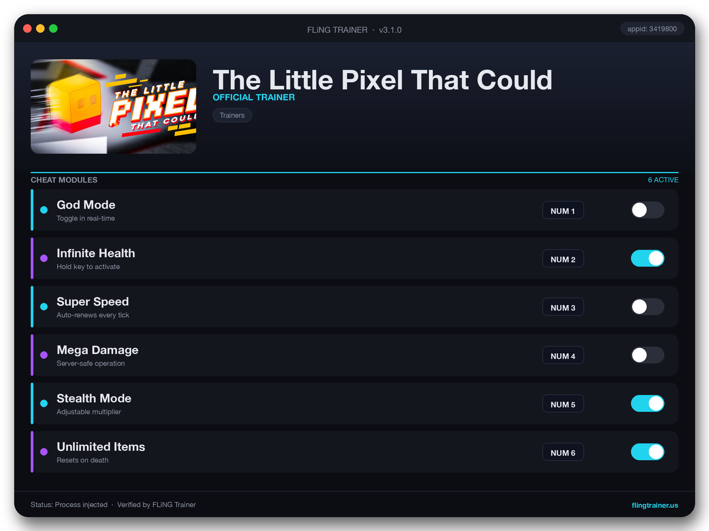 The Little Pixel That Could Trainer interface