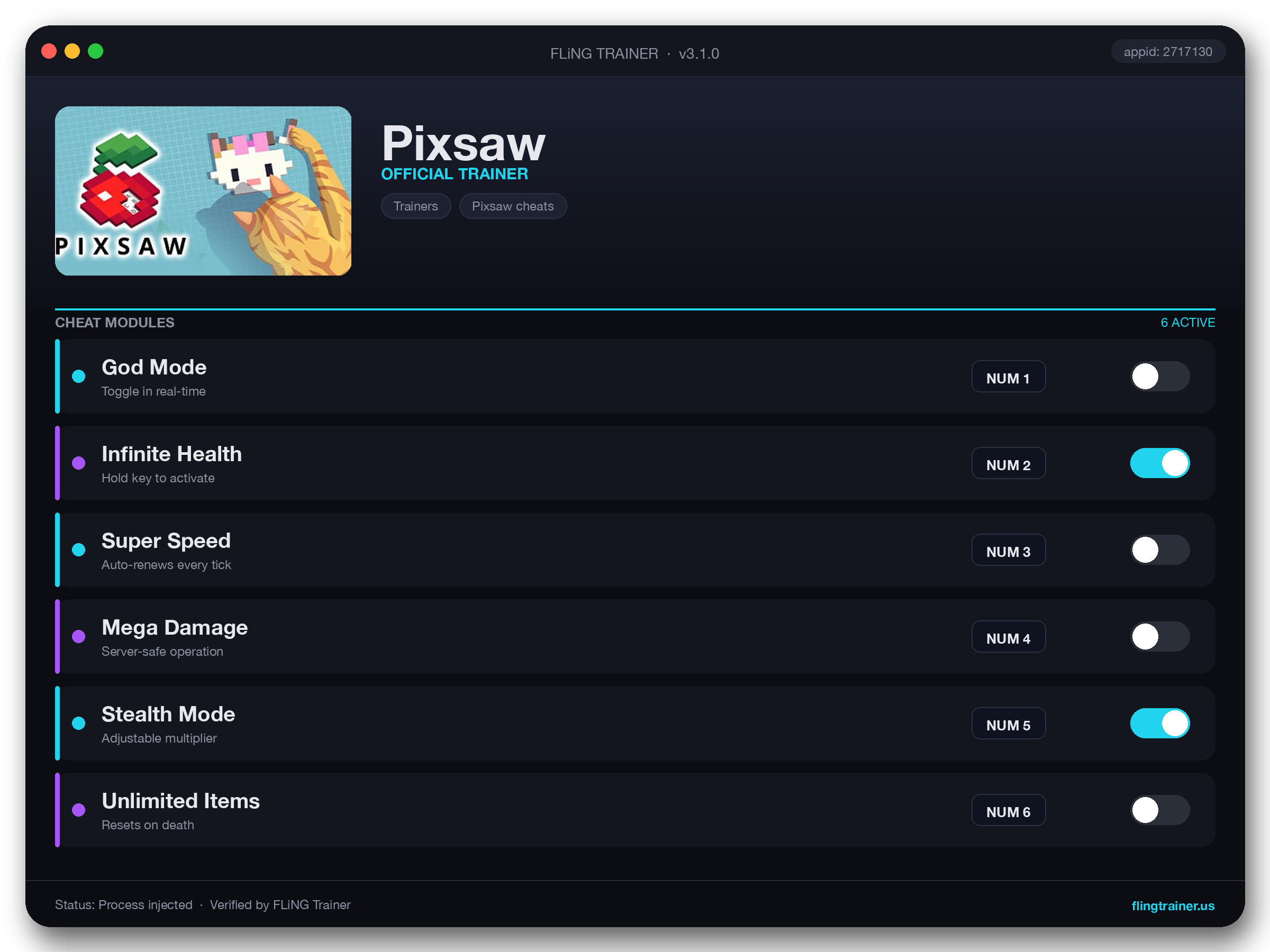 Pixsaw Trainer interface