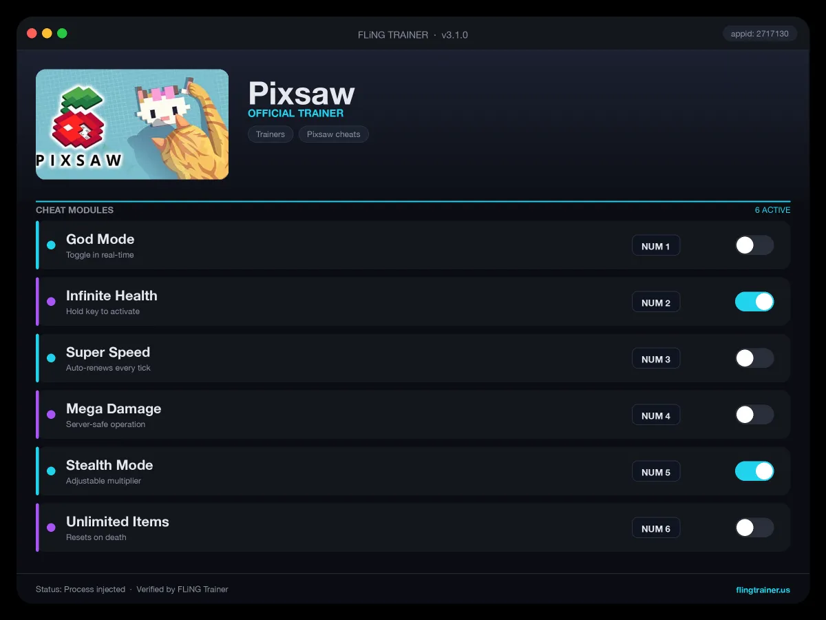 Pixsaw Trainer interface