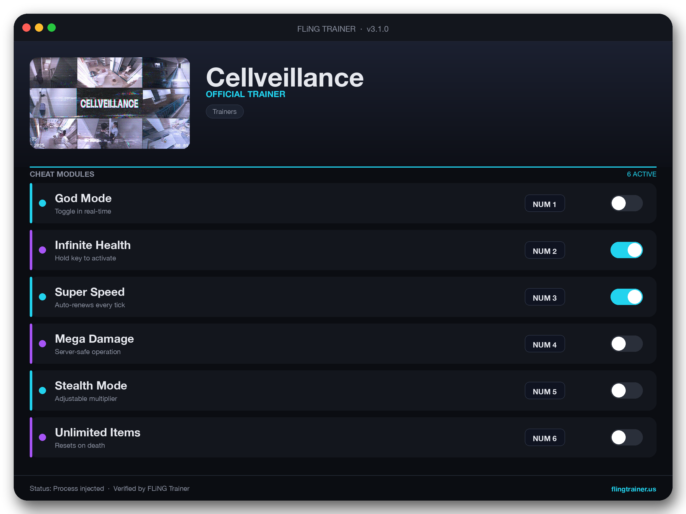 Cellveillance Trainer interface