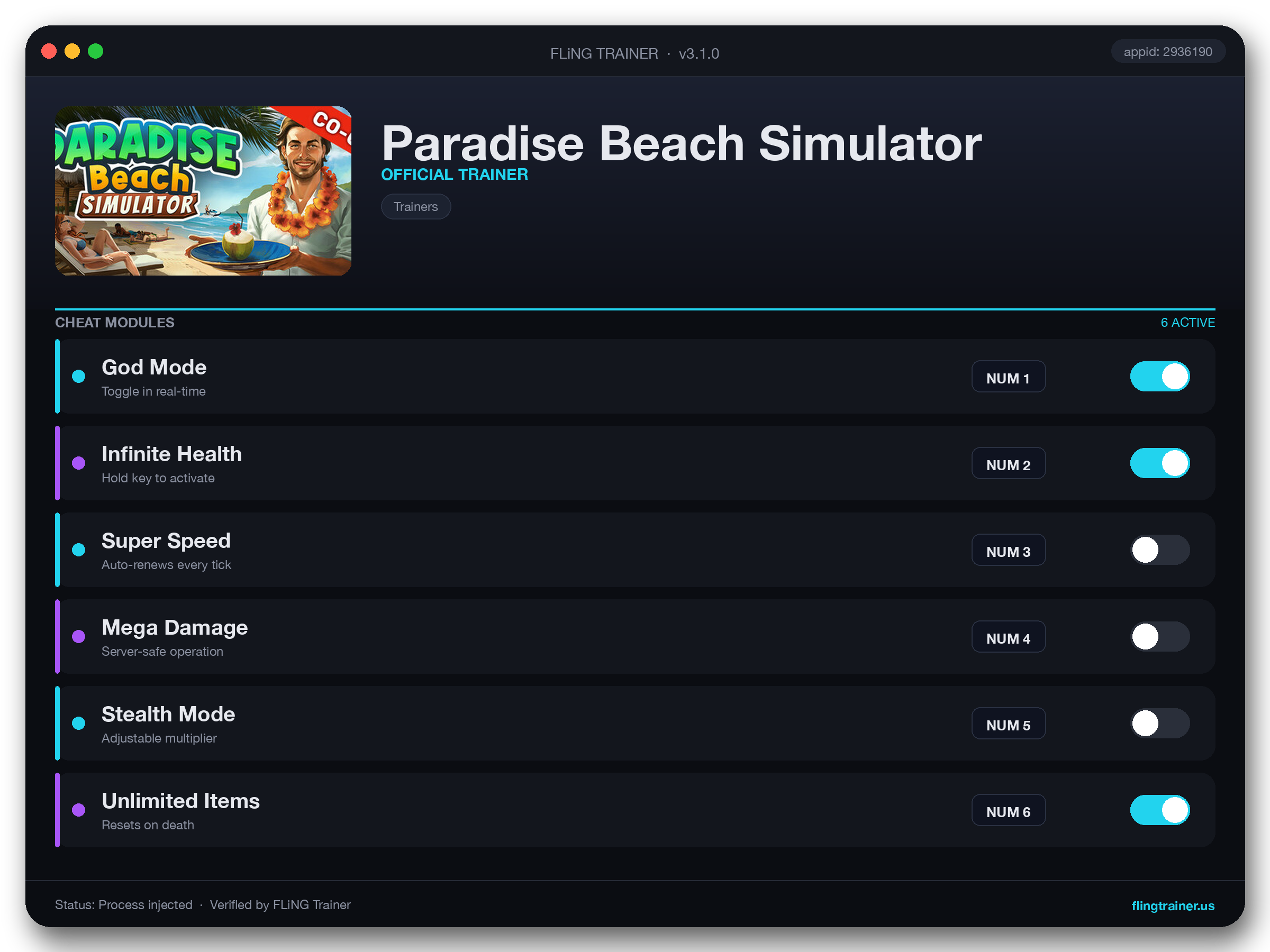 Paradise Beach Simulator Trainer interface