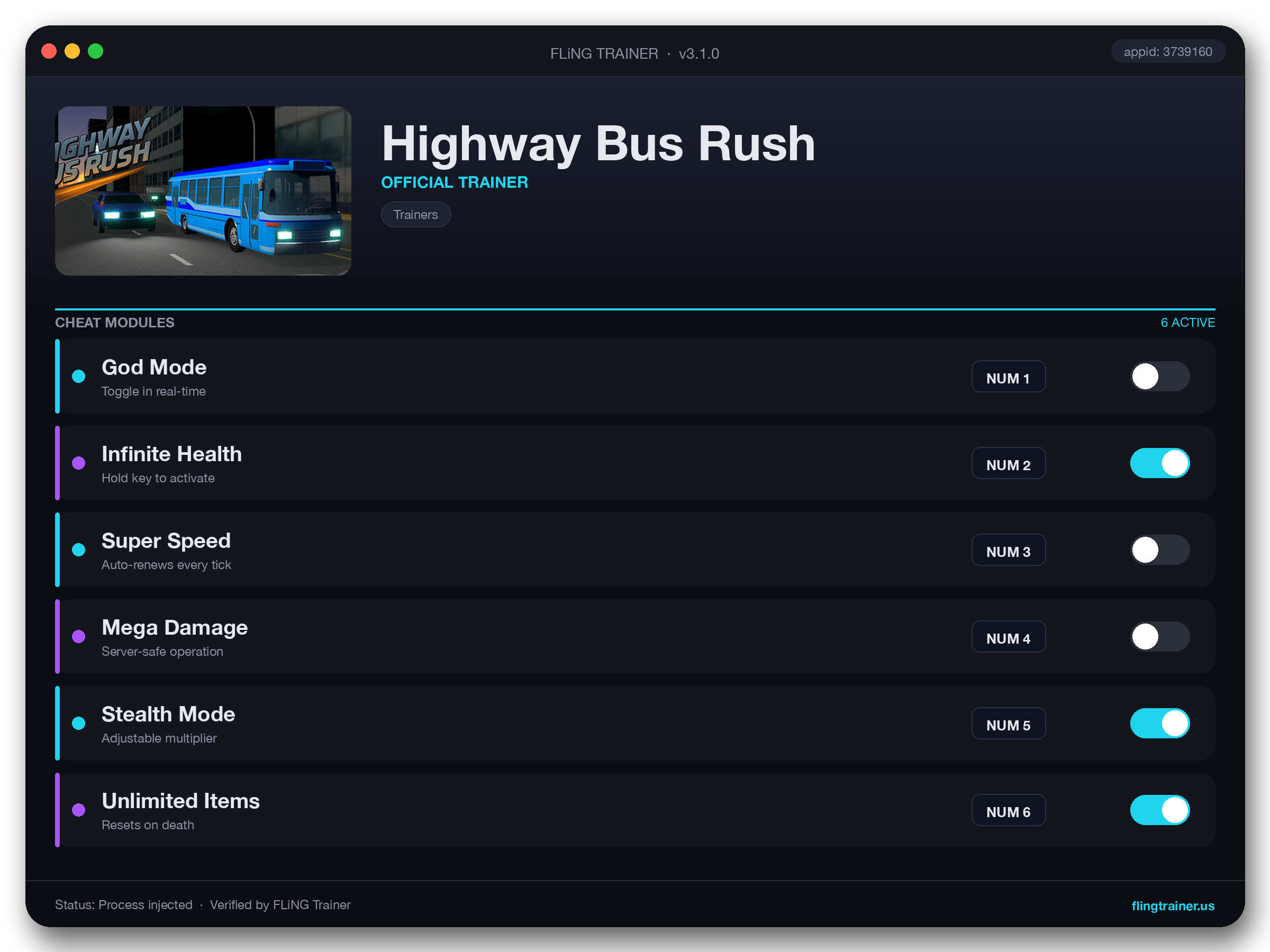 Highway Bus Rush Trainer interface
