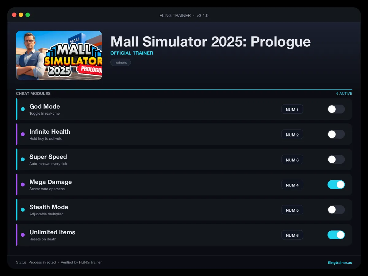 Mall Simulator 2025: Prologue Trainer interface