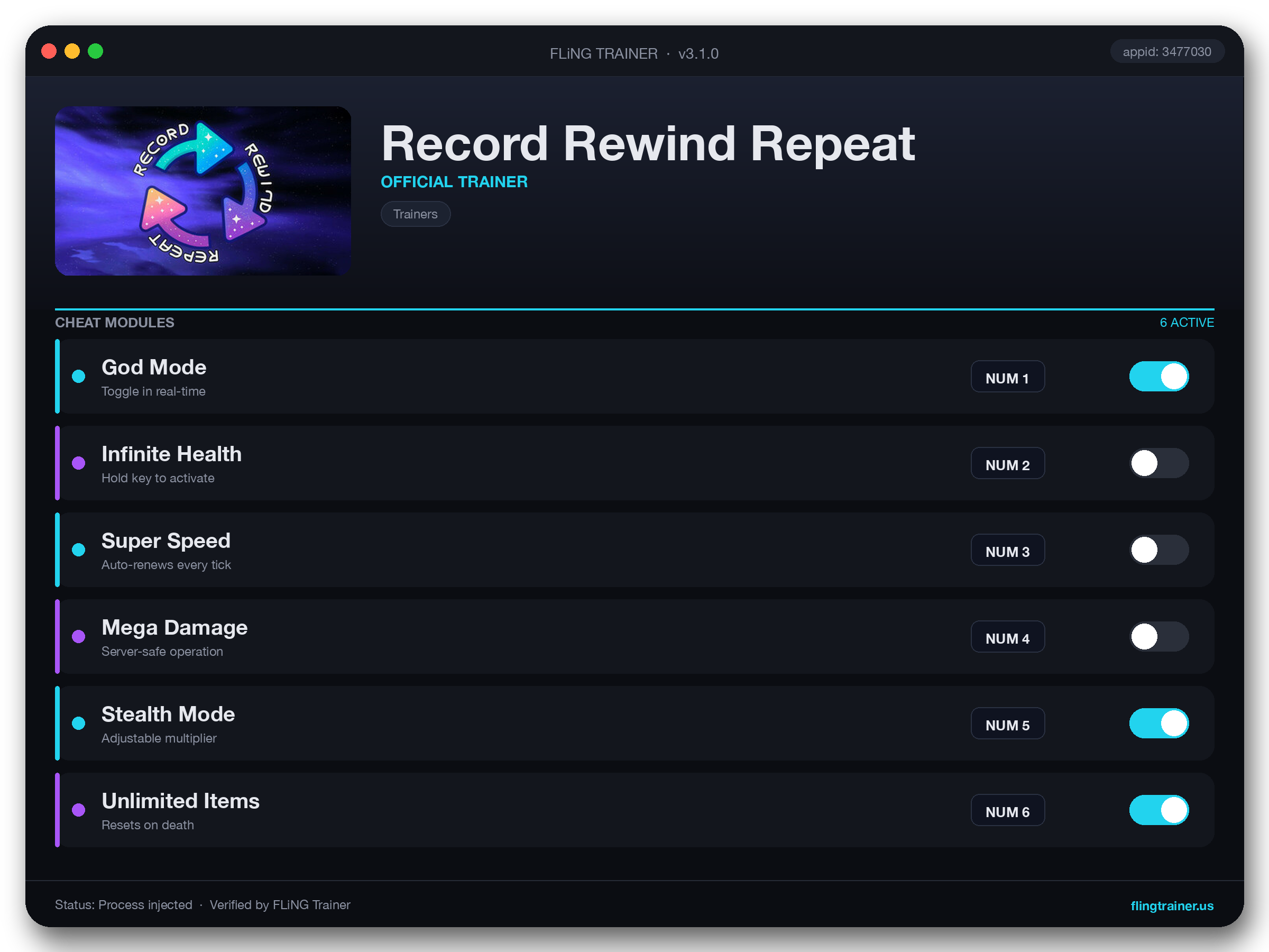 Record Rewind Repeat Trainer interface