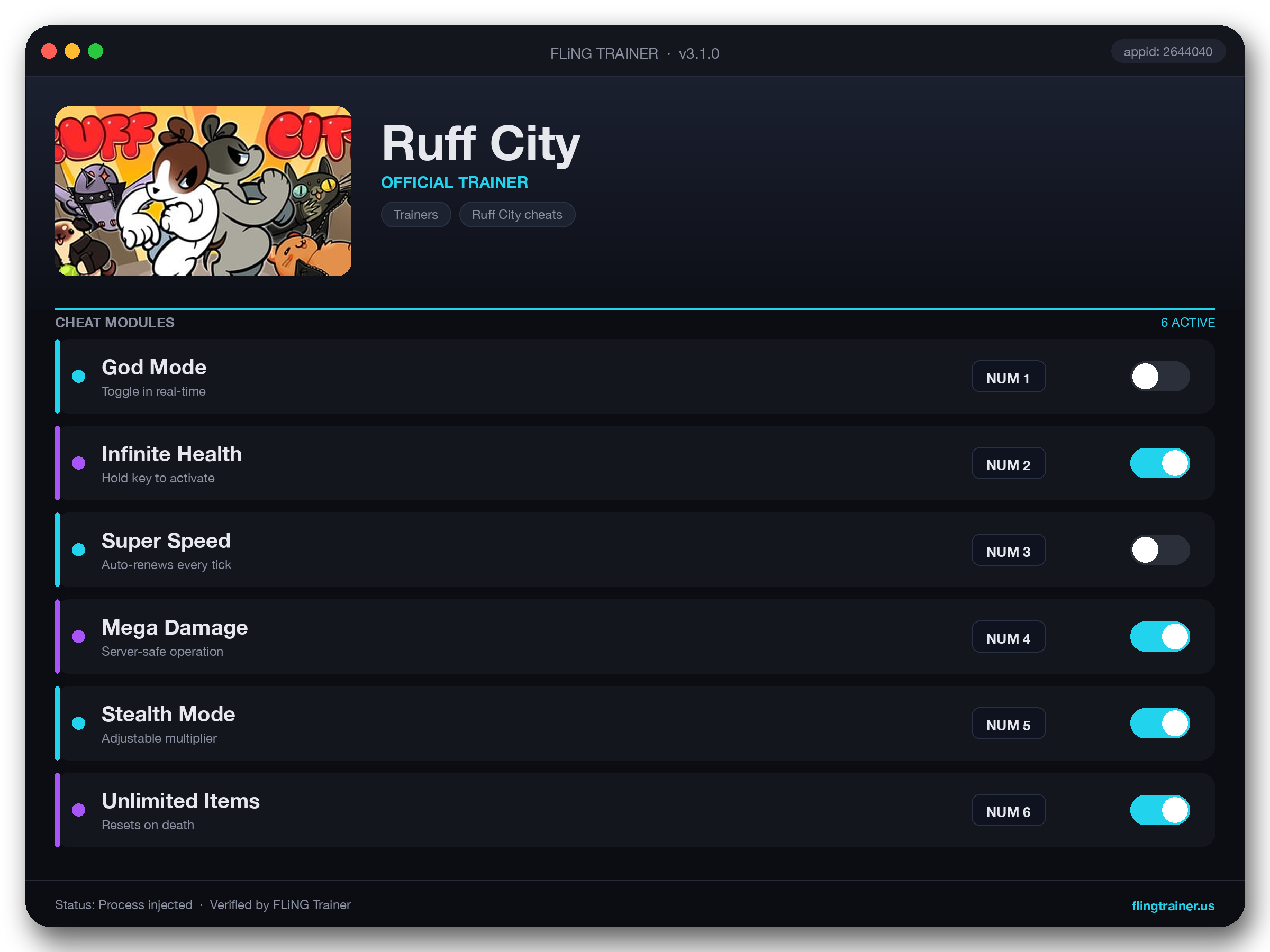 Ruff City Trainer interface