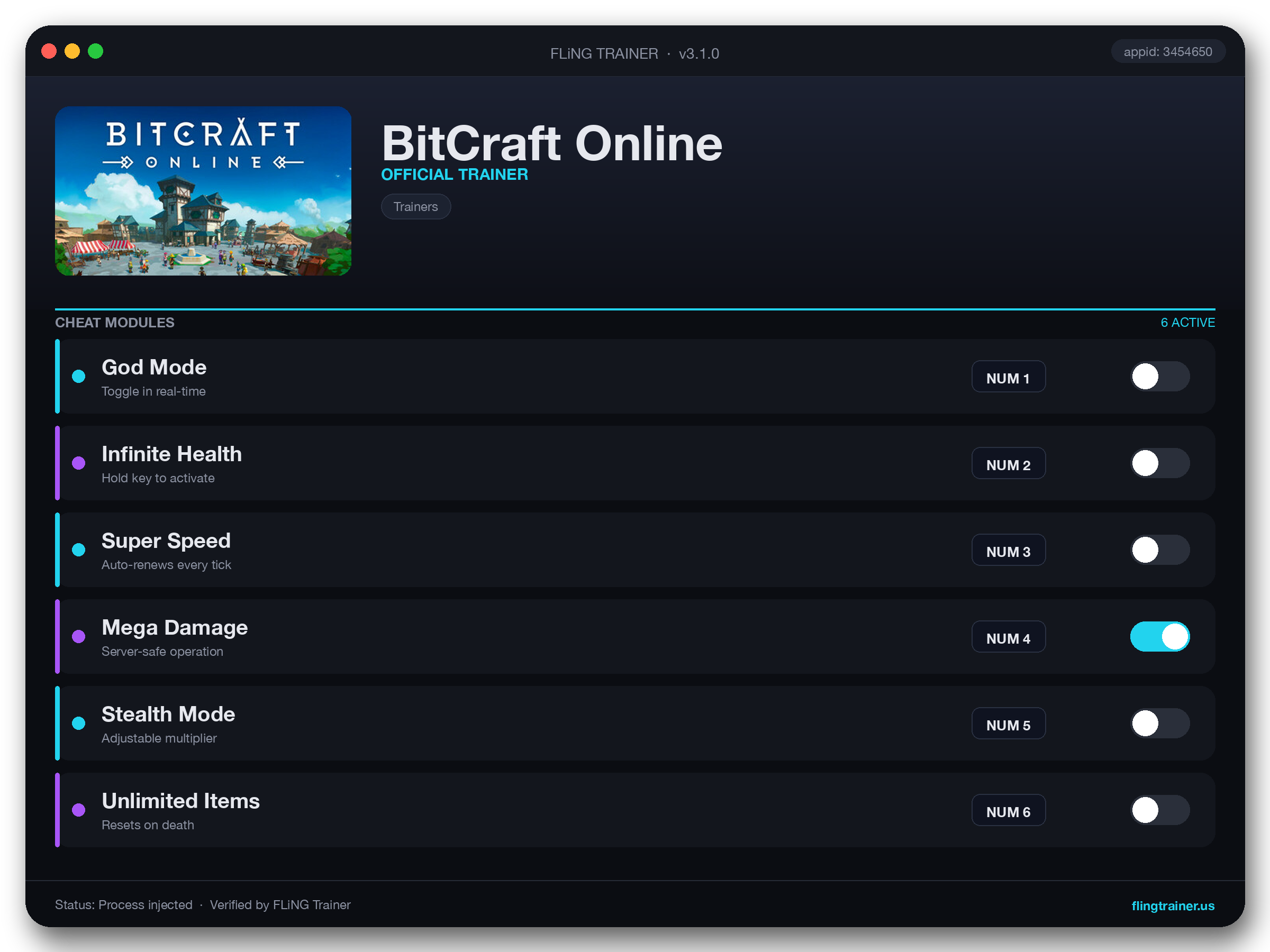 BitCraft Online Trainer interface