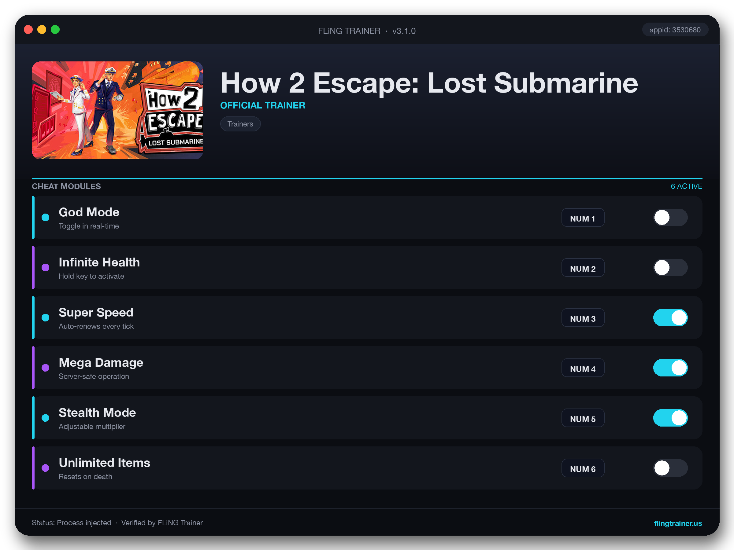 How 2 Escape: Lost Submarine Trainer interface