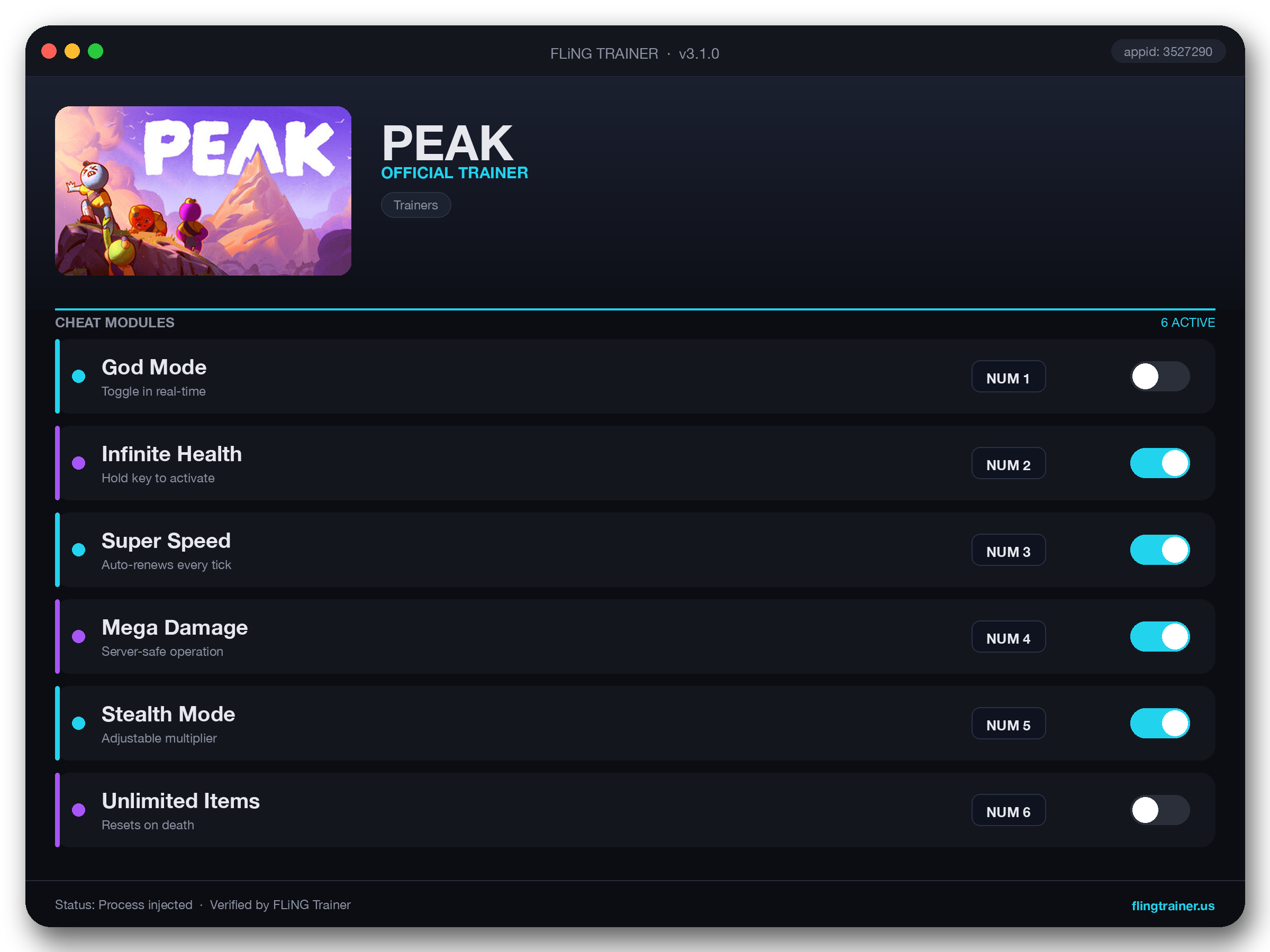 PEAK Trainer interface
