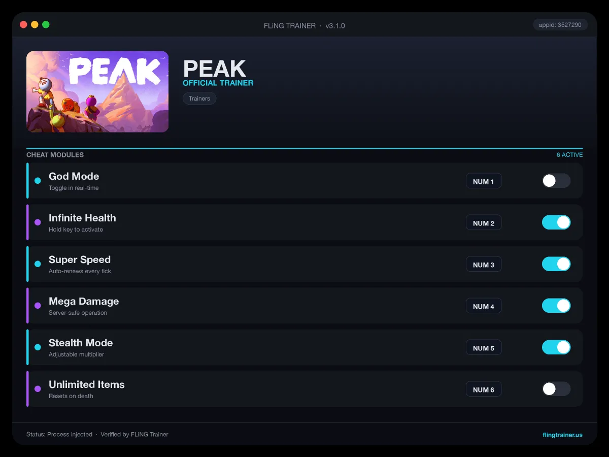PEAK Trainer interface
