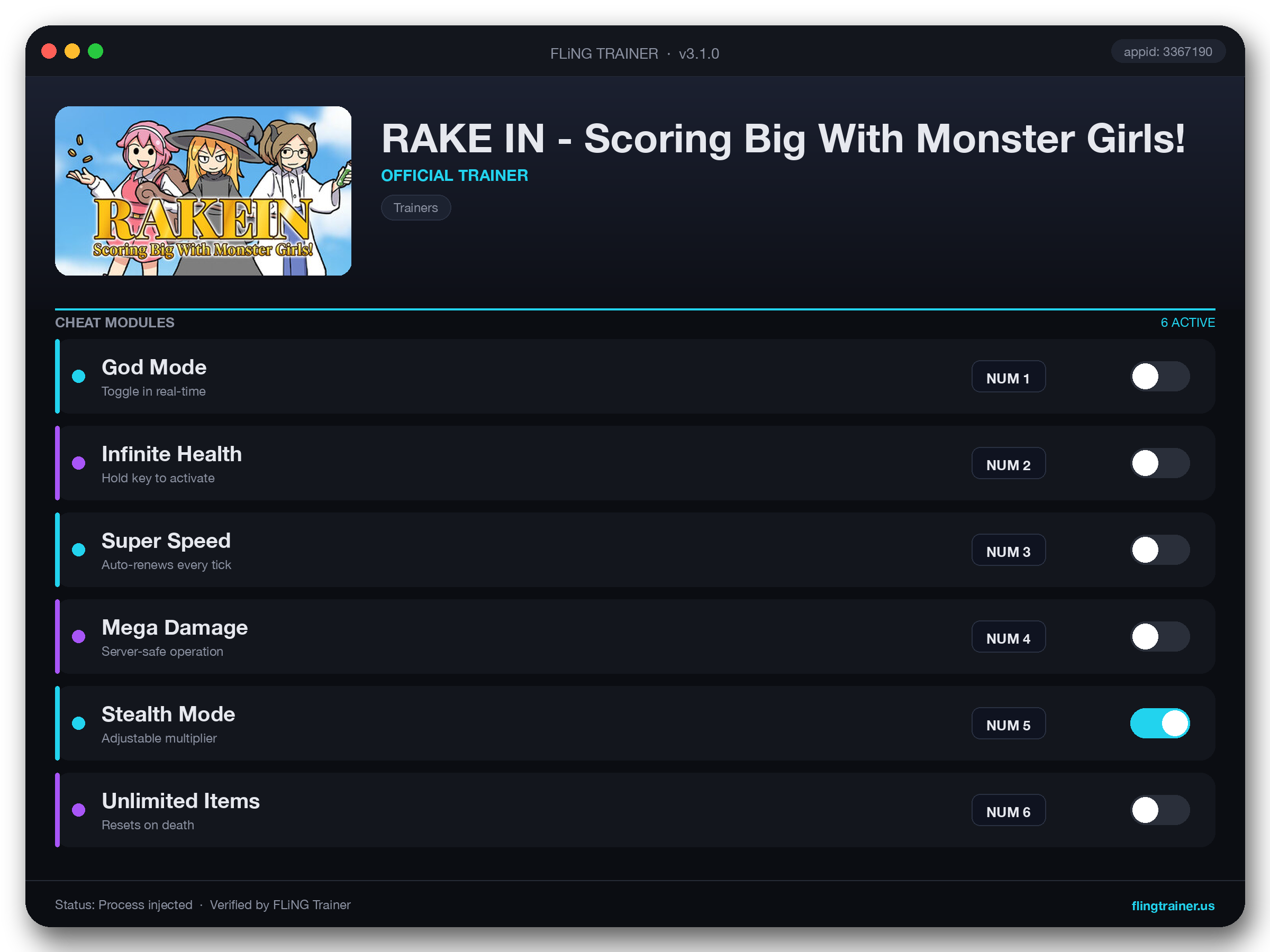 RAKE IN - Scoring Big With Monster Girls! Trainer interface