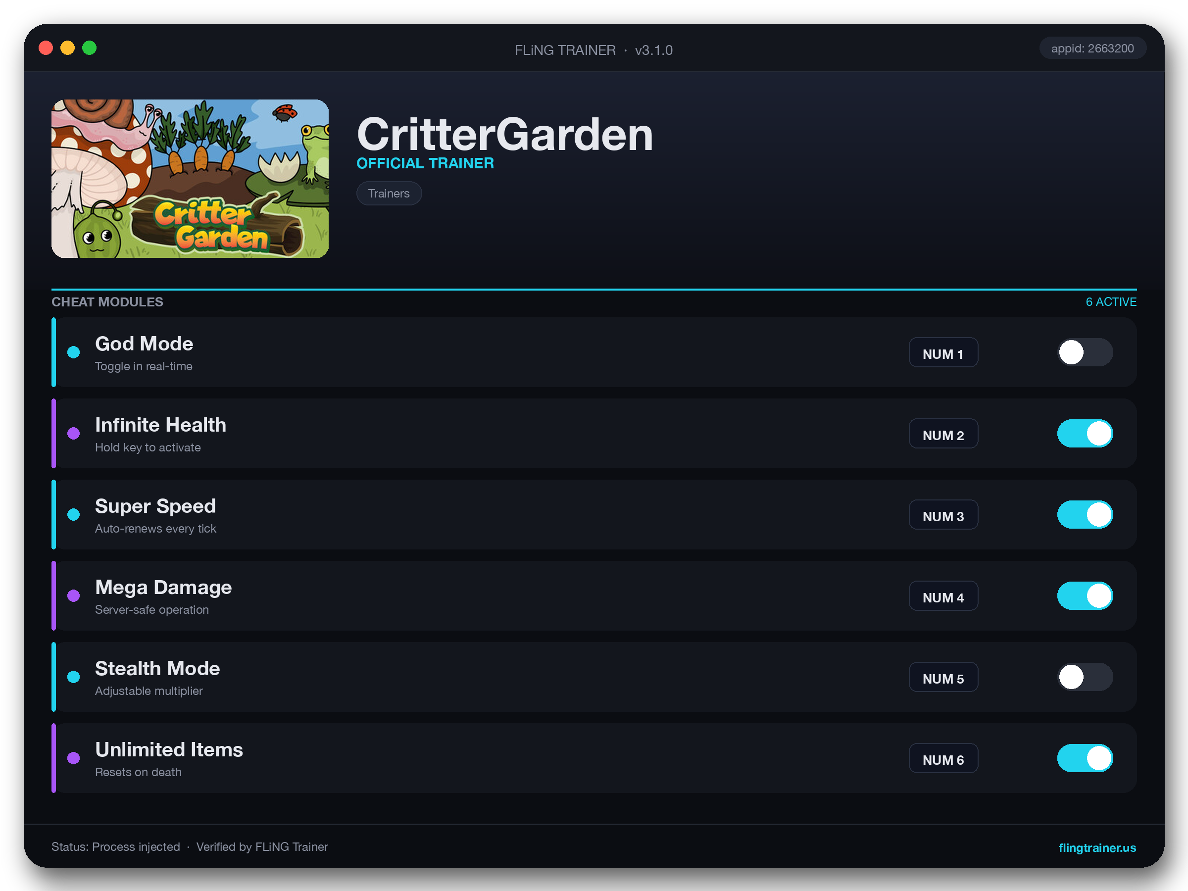 CritterGarden Trainer interface