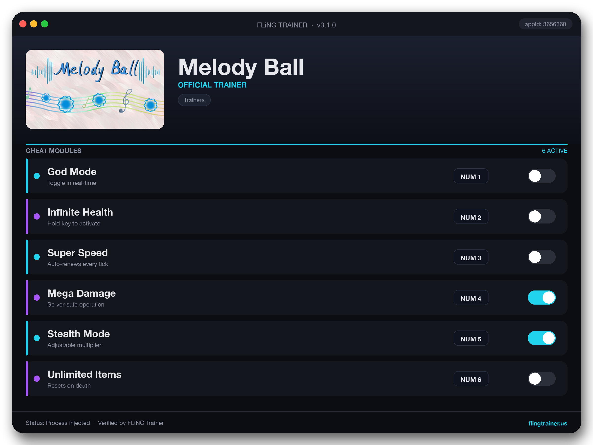 Melody Ball Trainer interface