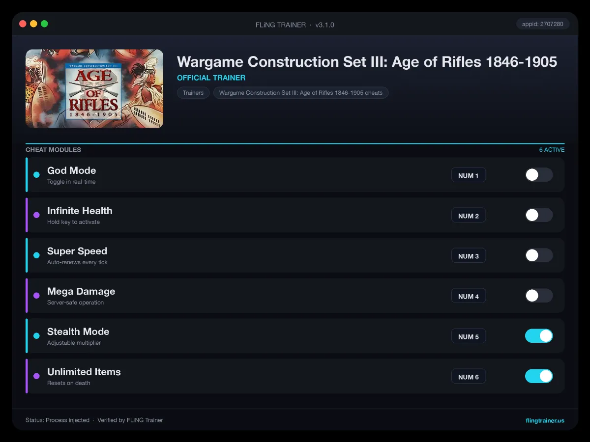 Wargame Construction Set III: Age of Rifles 1846-1905 Trainer interface