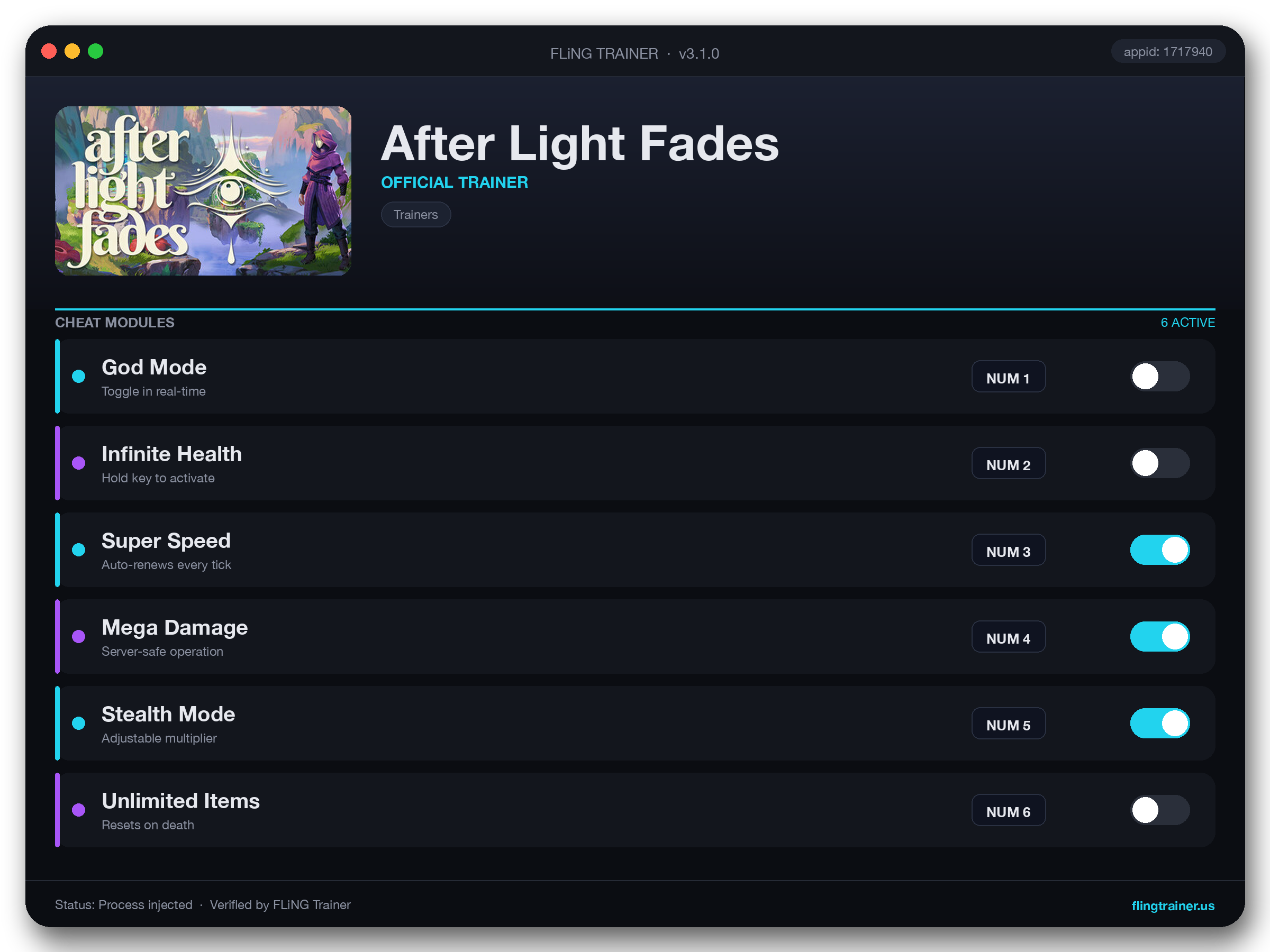 After Light Fades Trainer interface
