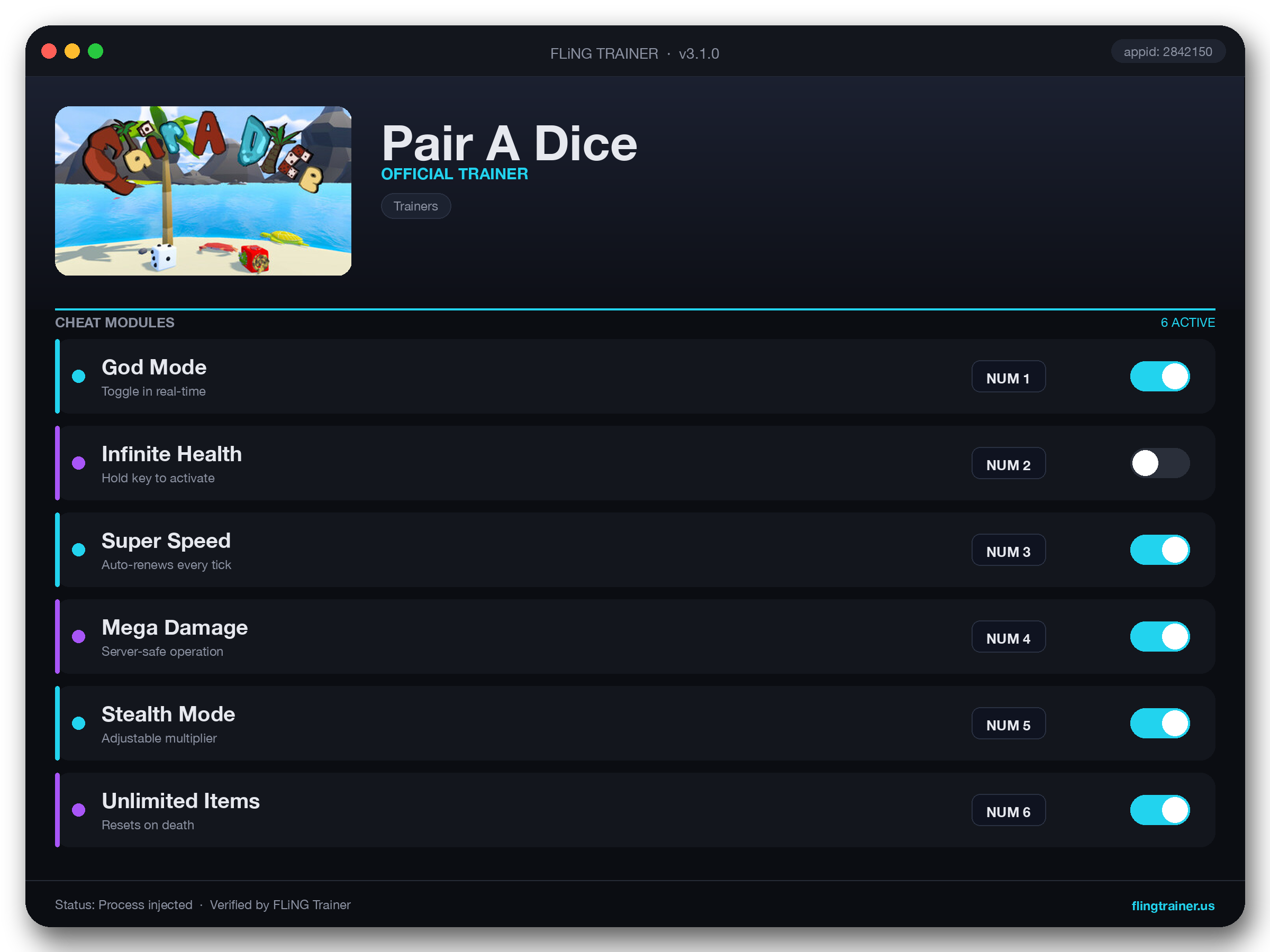 Pair A Dice Trainer interface