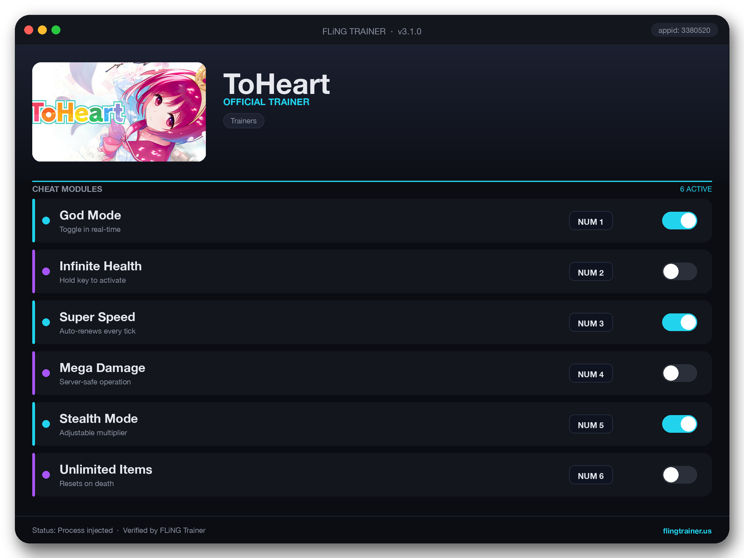 ToHeart Trainer interface
