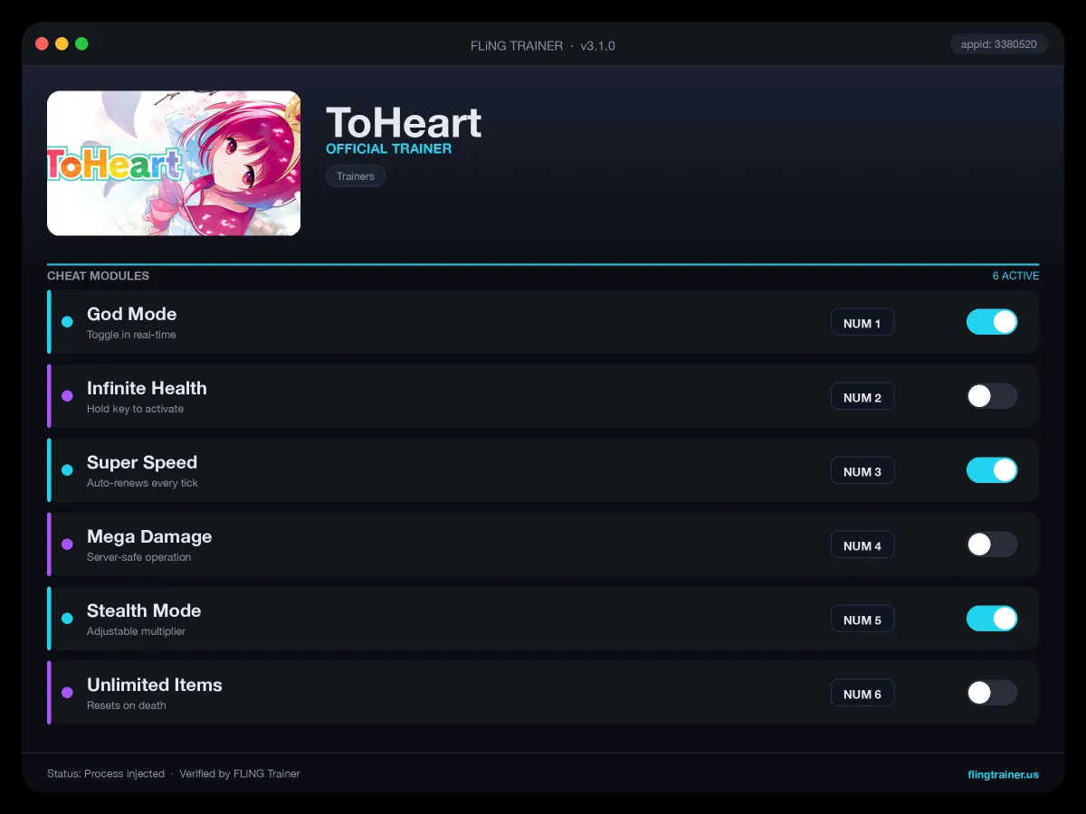 ToHeart Trainer interface