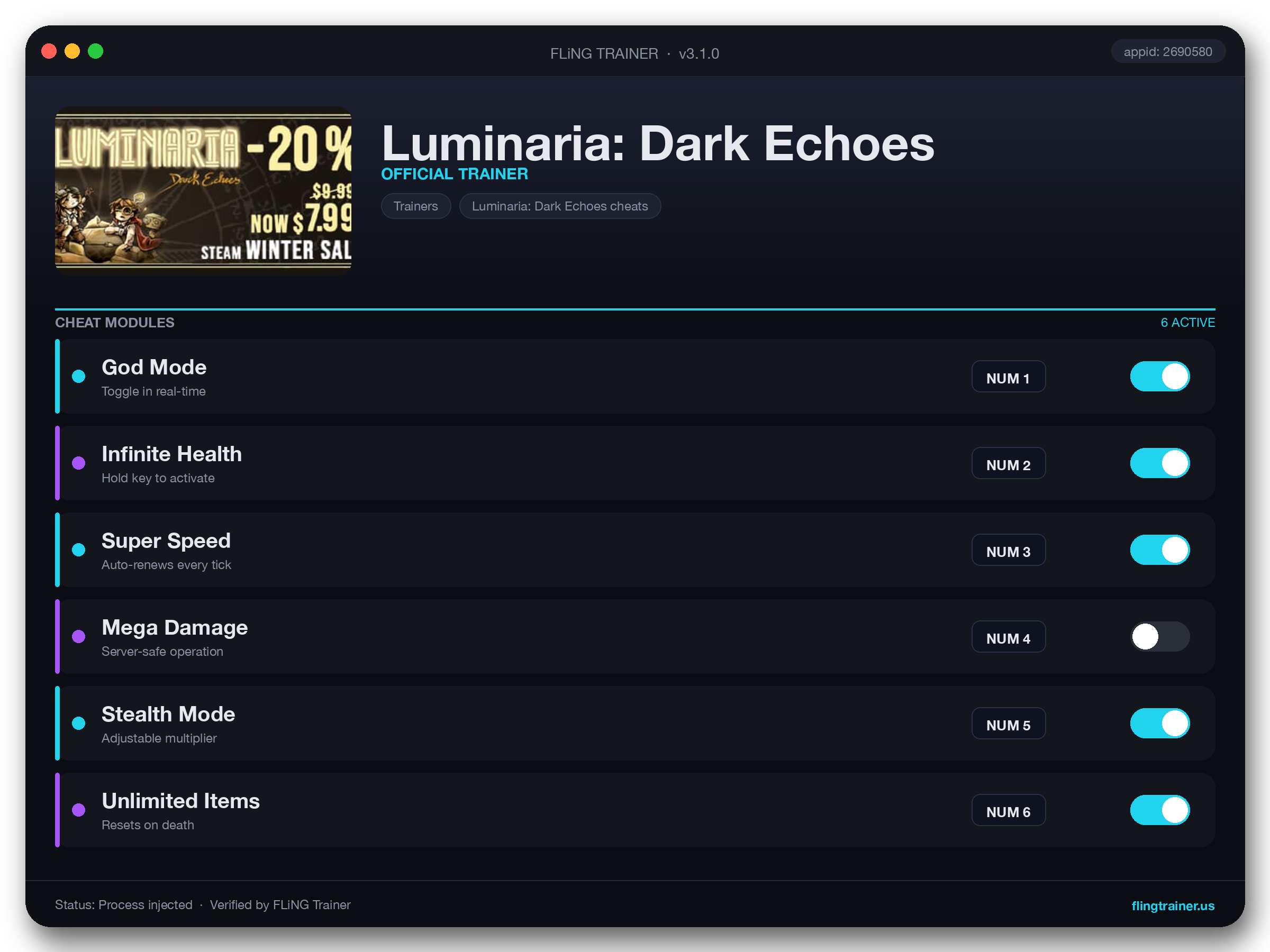 Luminaria: Dark Echoes Trainer interface