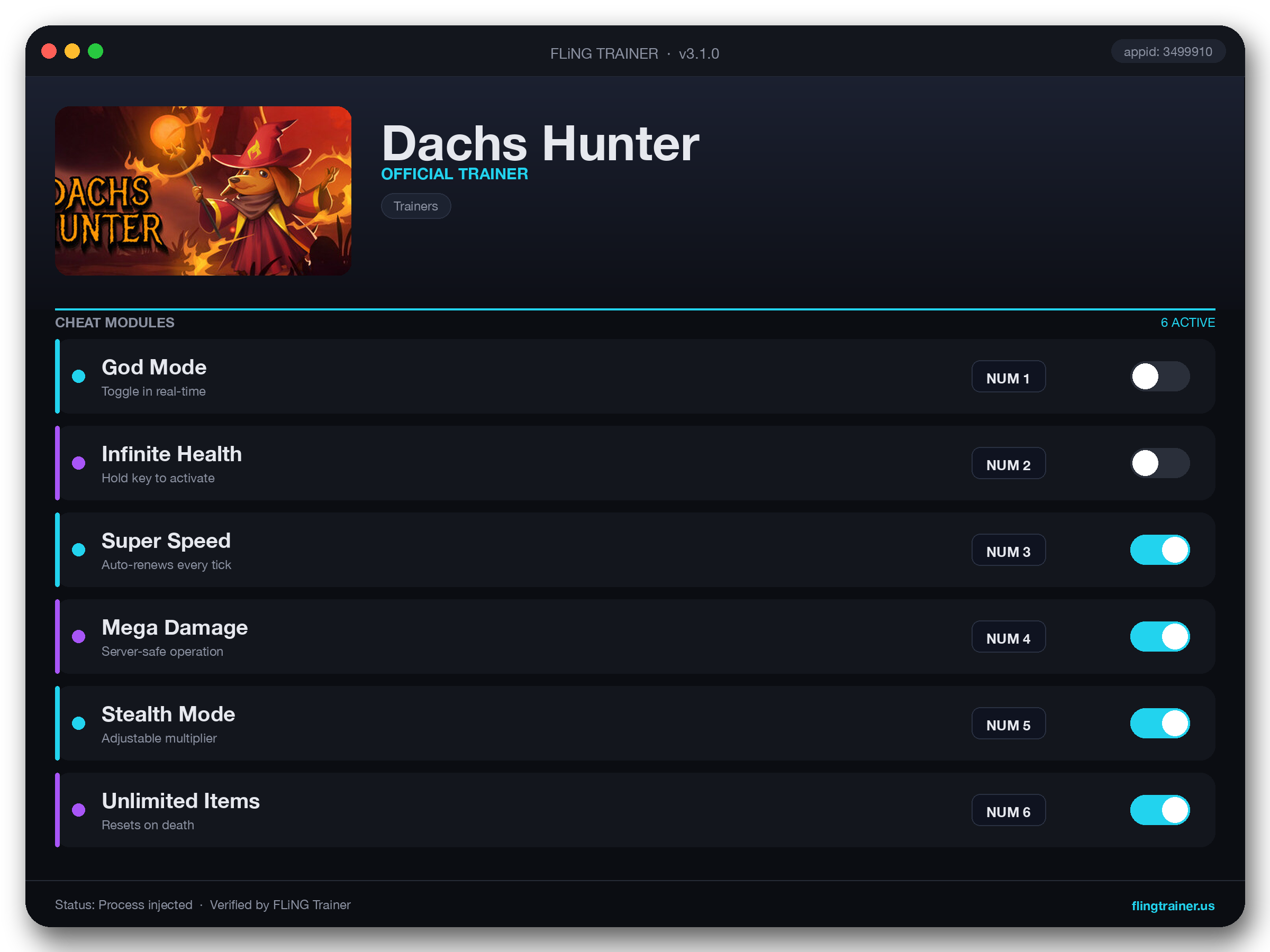 Dachs Hunter Trainer interface