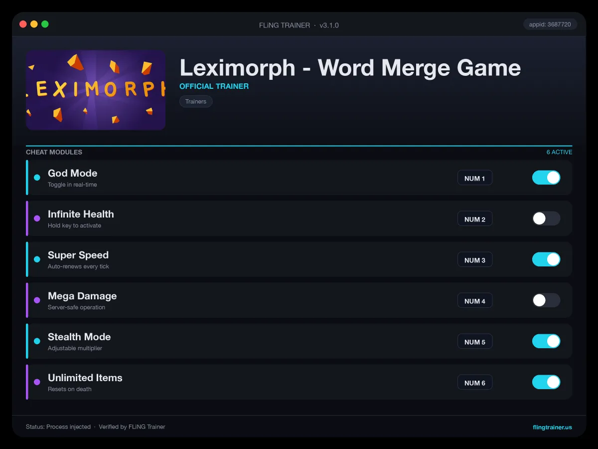 Leximorph - Word Merge Game Trainer interface