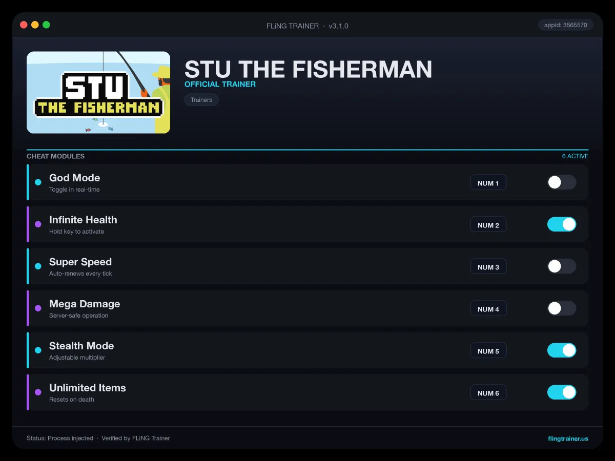 STU THE FISHERMAN Trainer interface