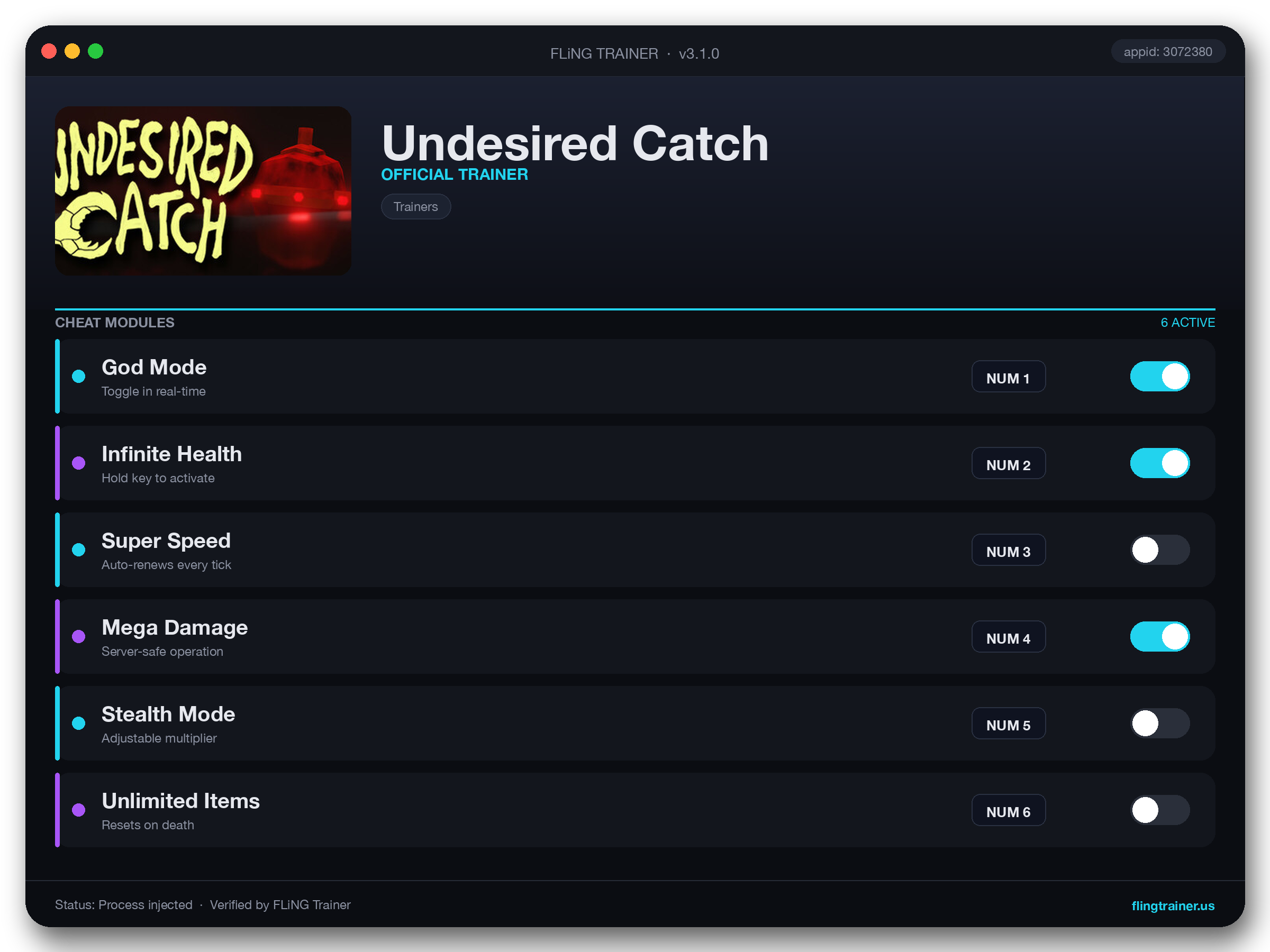 Undesired Catch Trainer interface