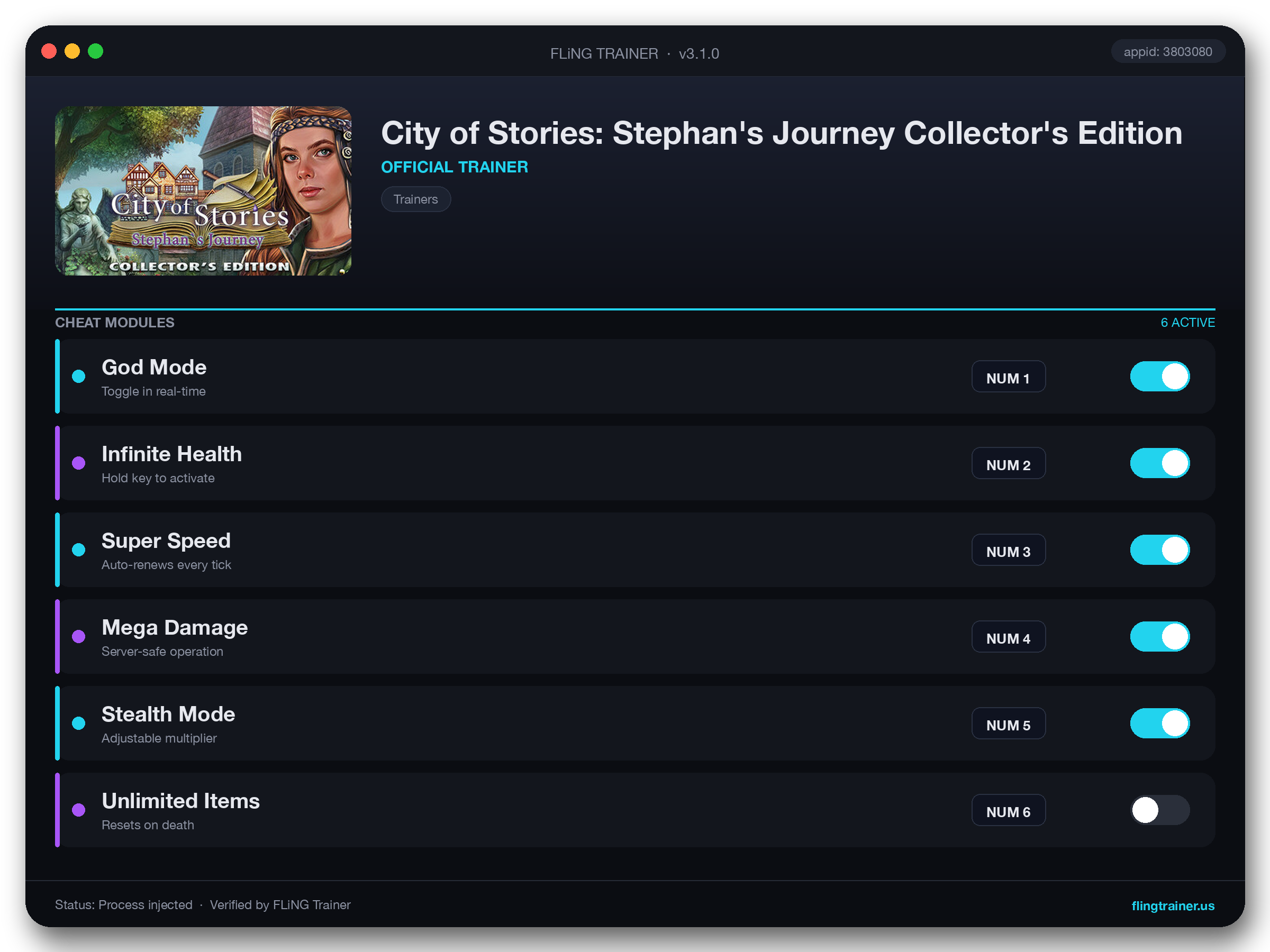 City of Stories: Stephan's Journey Collector's Edition Trainer interface