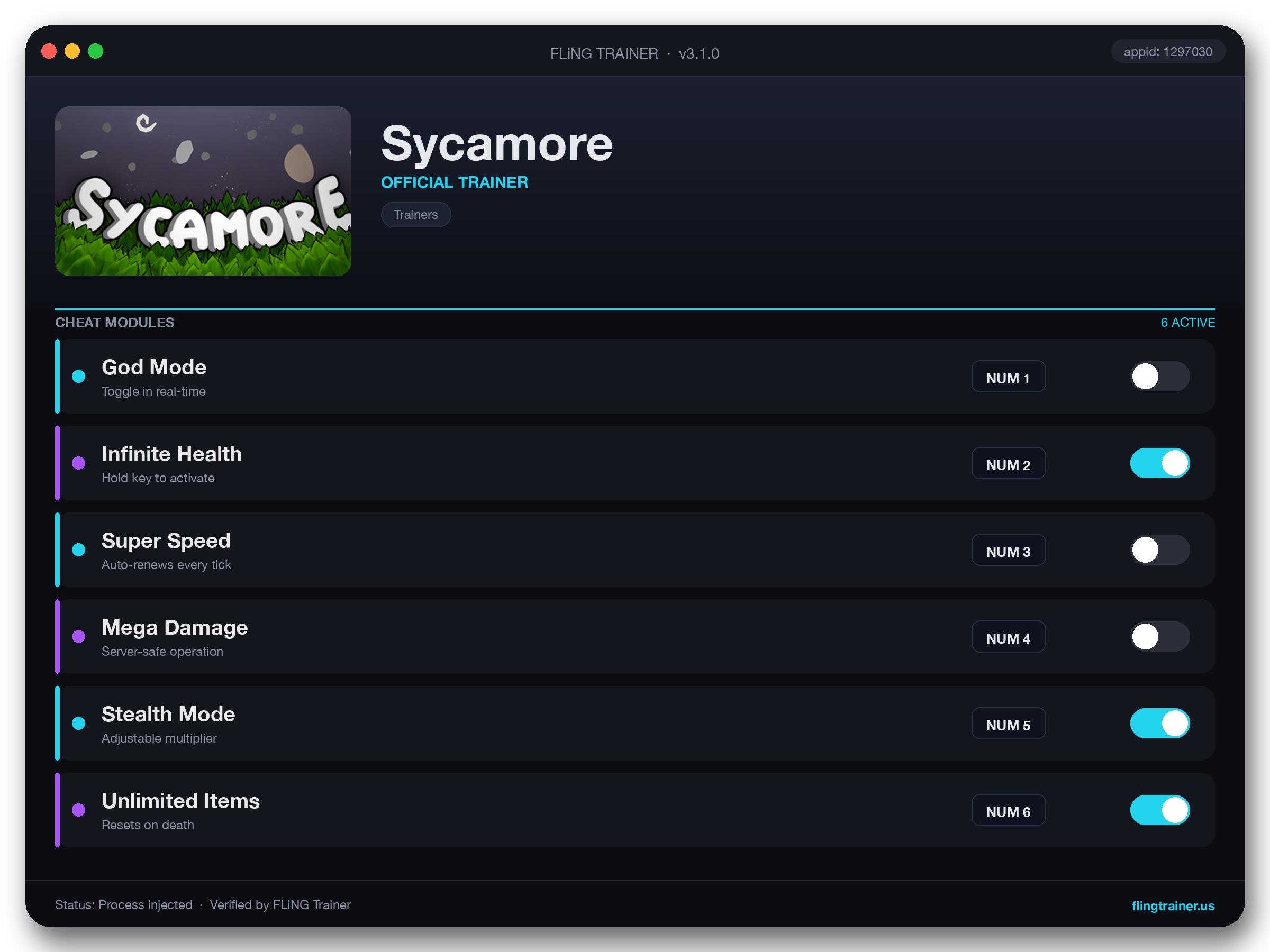 Sycamore Trainer interface