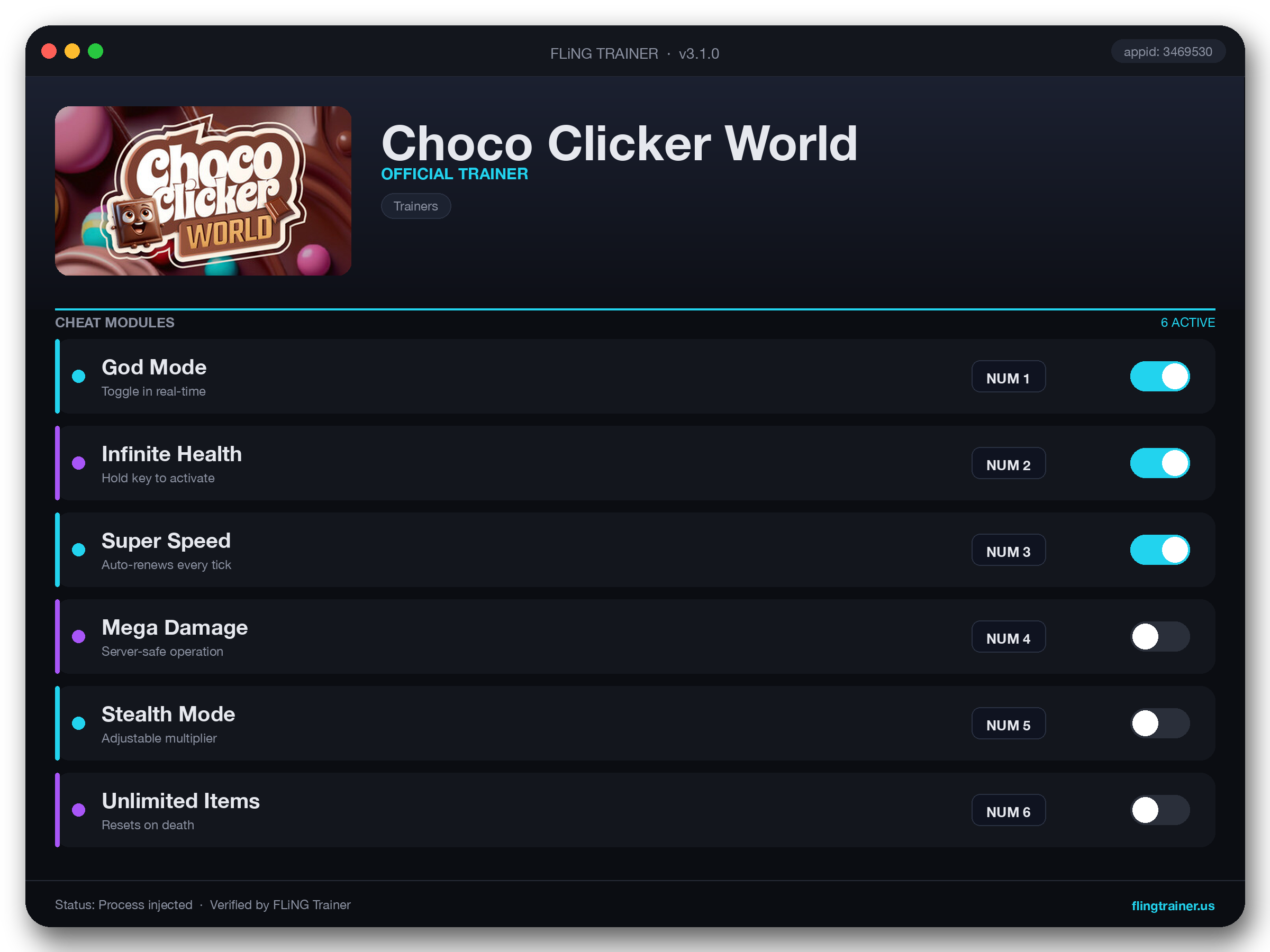 Choco Clicker World Trainer interface