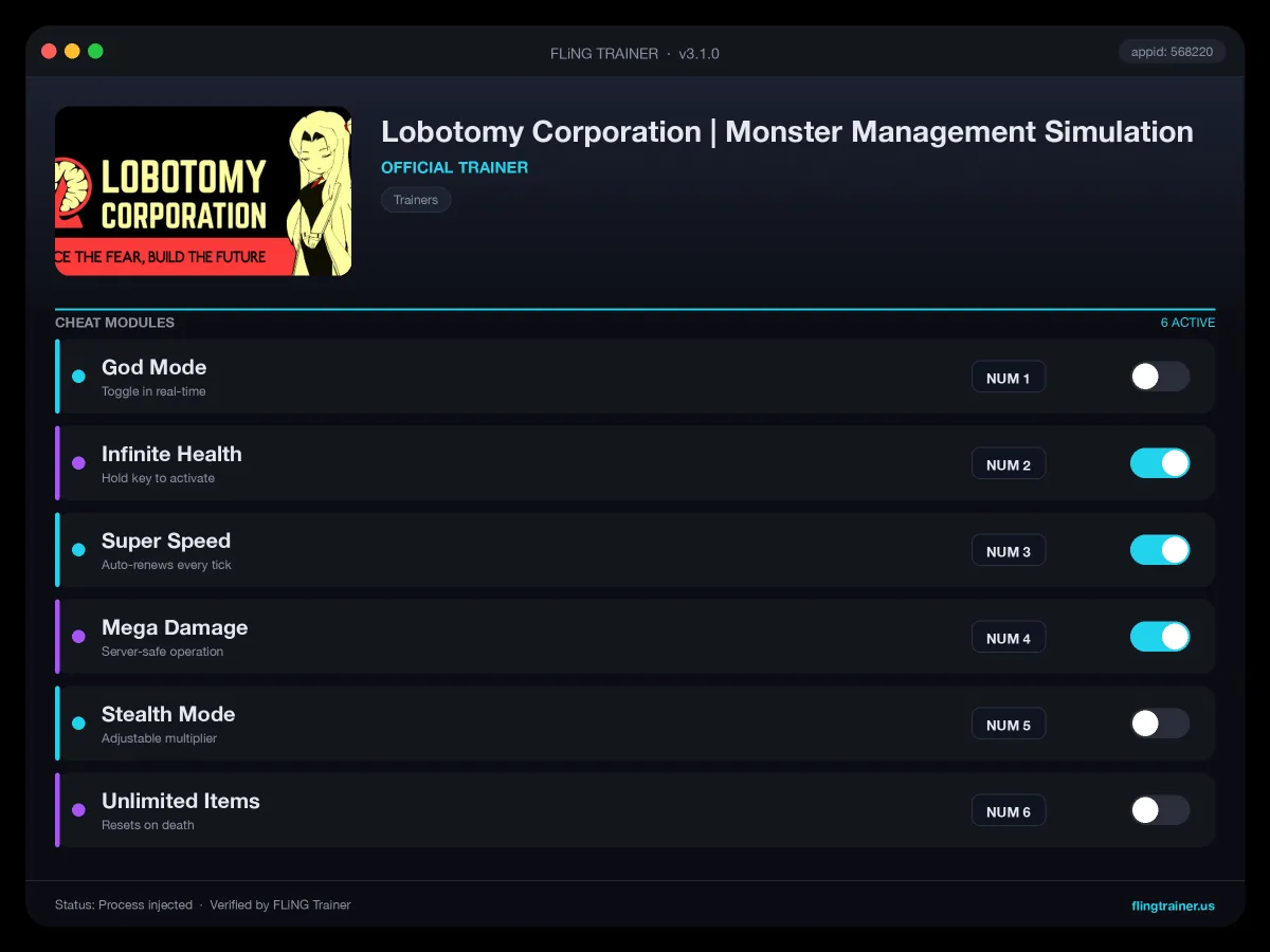 Lobotomy Corporation | Monster Management Simulation Trainer interface