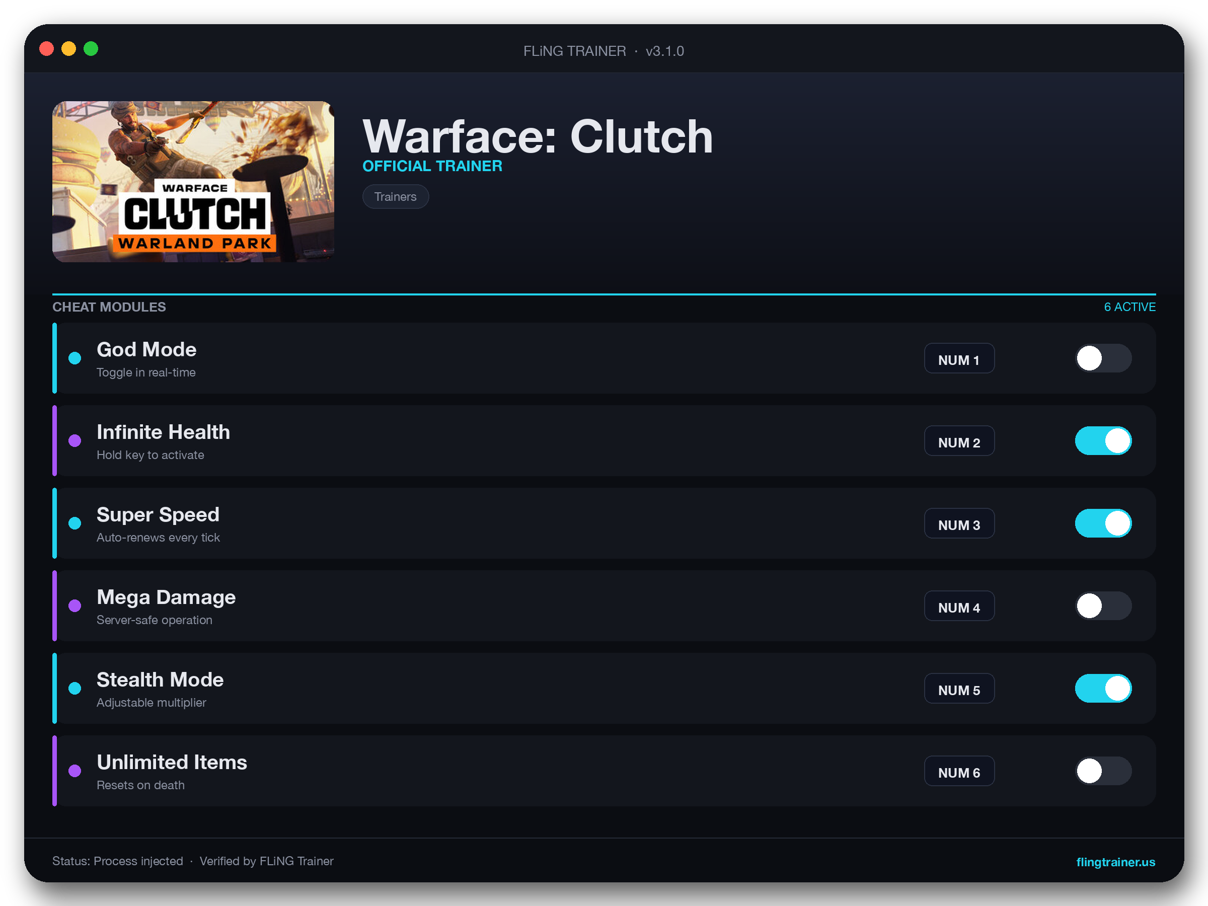 Warface: Clutch Trainer interface