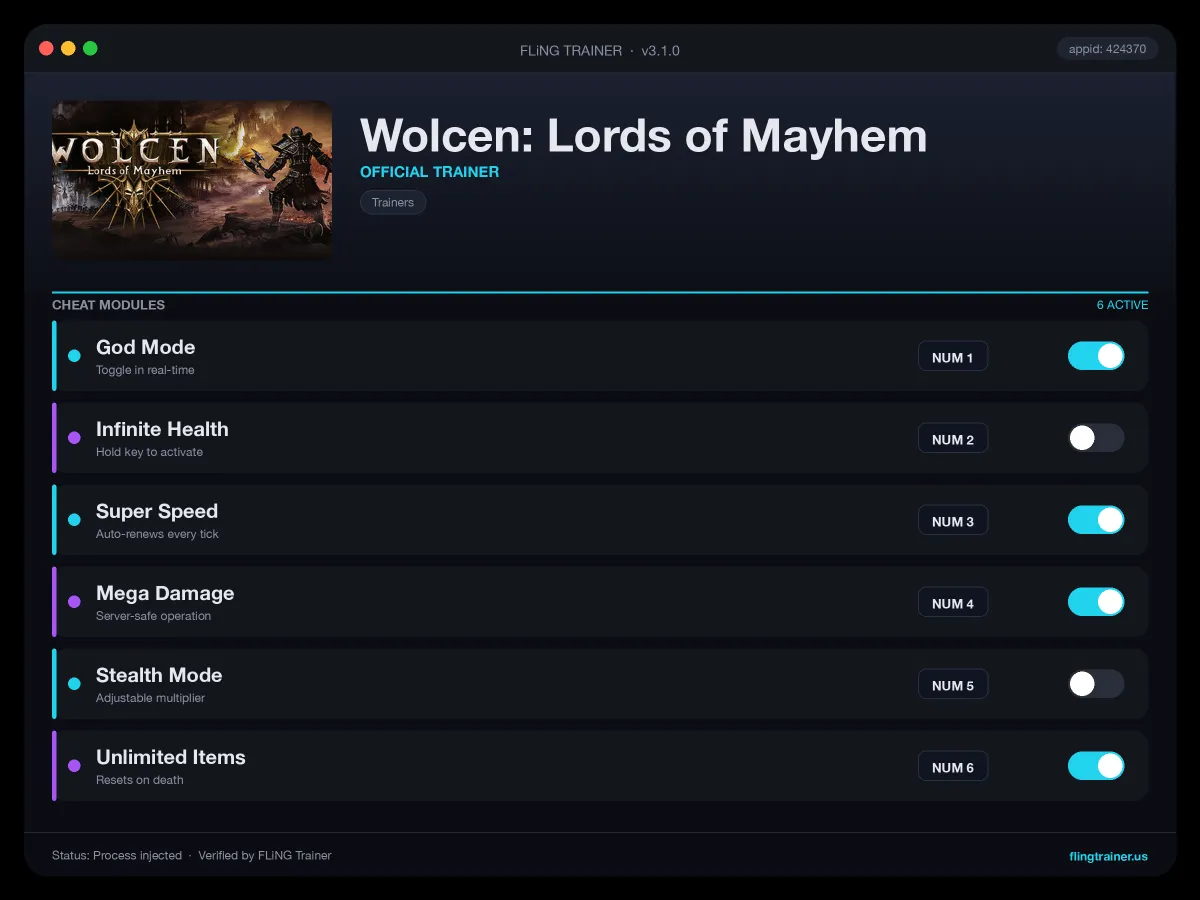 Wolcen: Lords of Mayhem Trainer interface