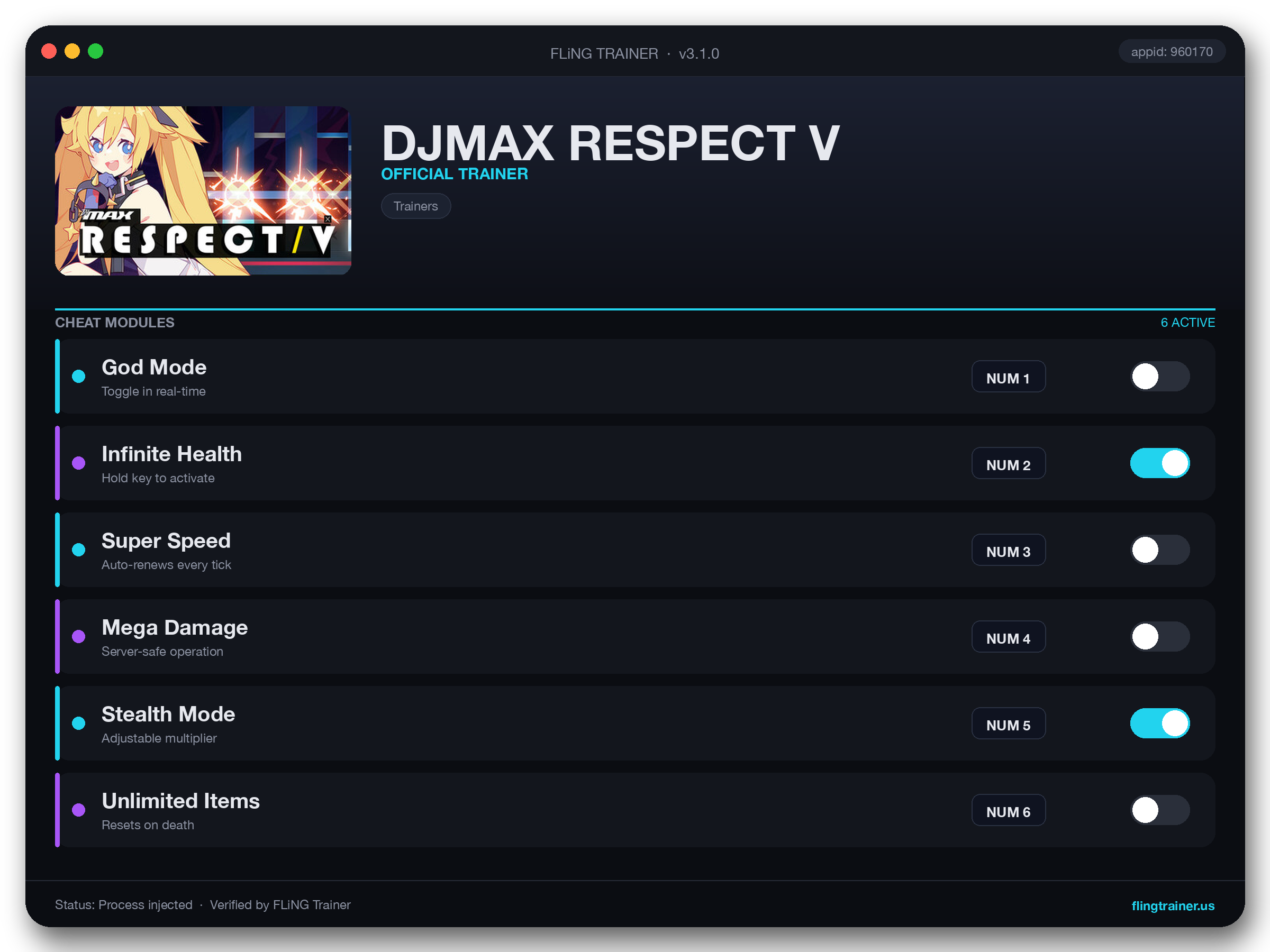 DJMAX RESPECT V Trainer interface